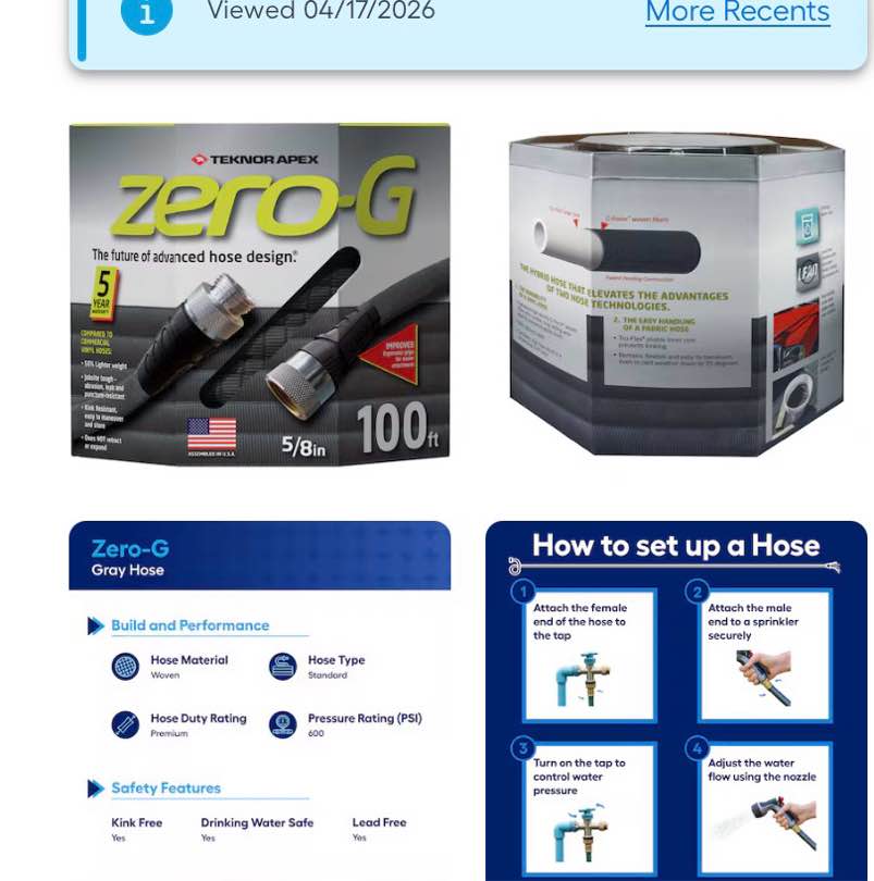 zero-g teknor apex 5/8-in x 100-ft premium -duty kink free woven gray hose