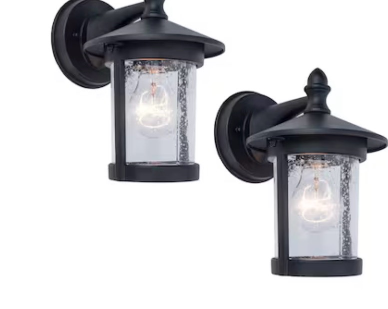 project source 2 -pack 2 -light 8.78-in h matte black hardwired outdoor wall light