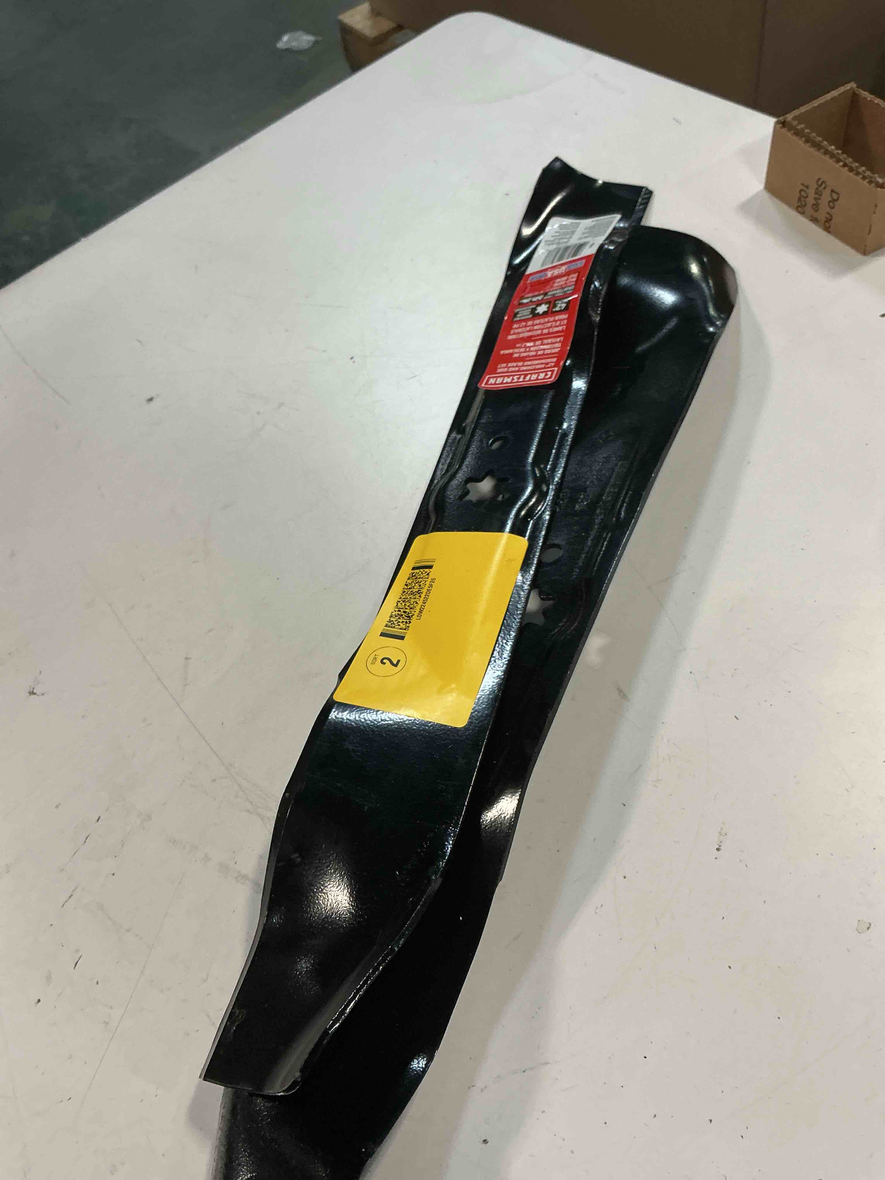 Condition photo showing As Is for craftsman 42 in. 3-in-1 mower blade set for lawn tractors 2 pk