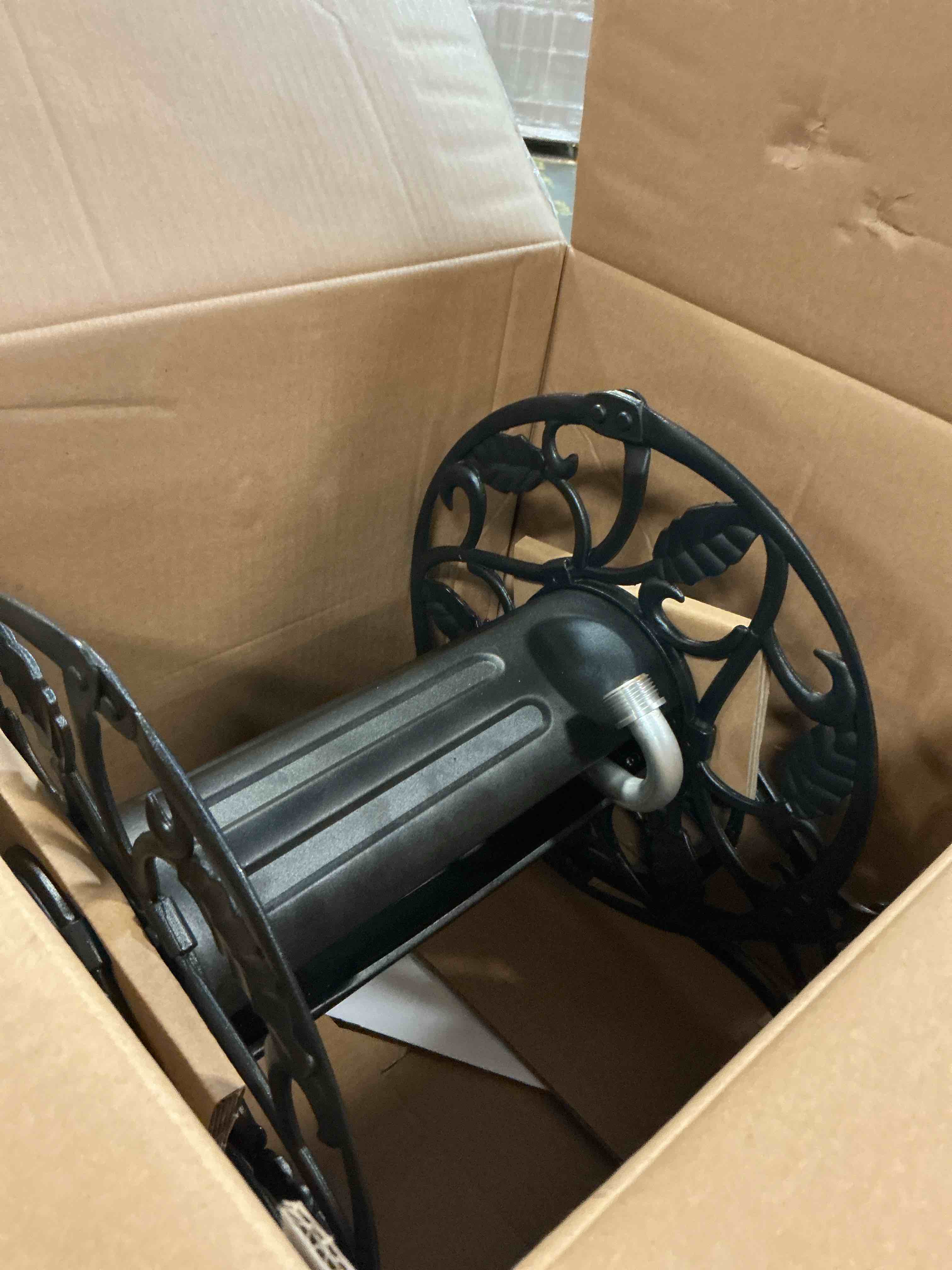 Condition photo showing As Is for style selections aluminum 125-ft wall-mount hose reel