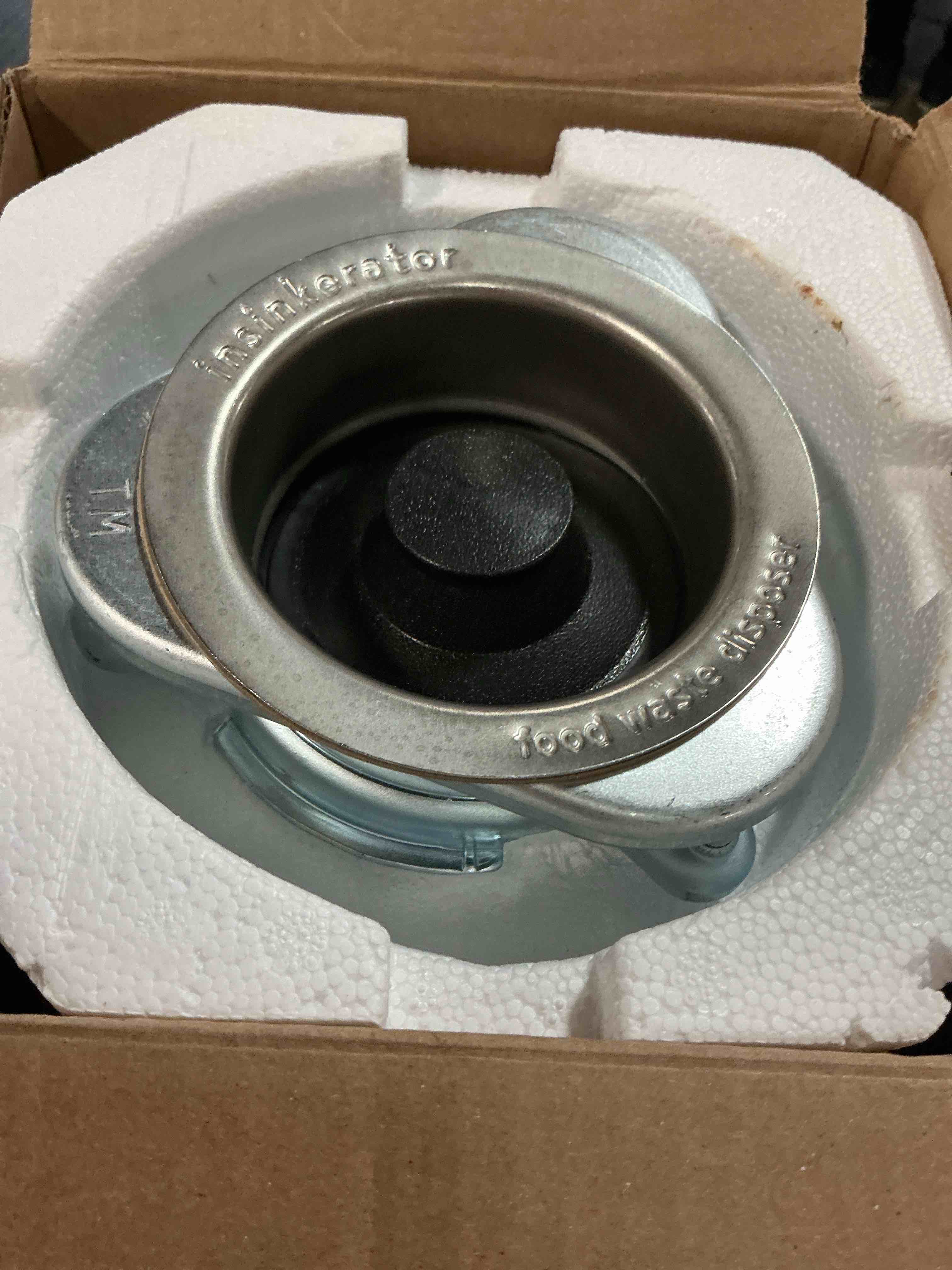 Condition photo showing As Is for new insinkerator badger 1xl garbage disposal 1/3 h
