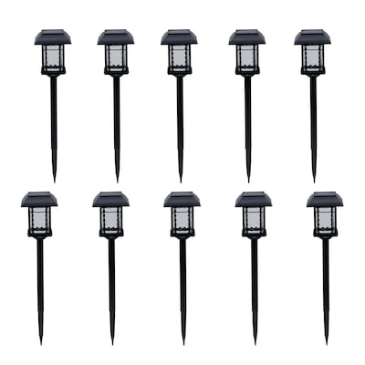 harbor breeze 10 -pack 6lm solar path light 6 -lumens black solar led outdoor path light kit 