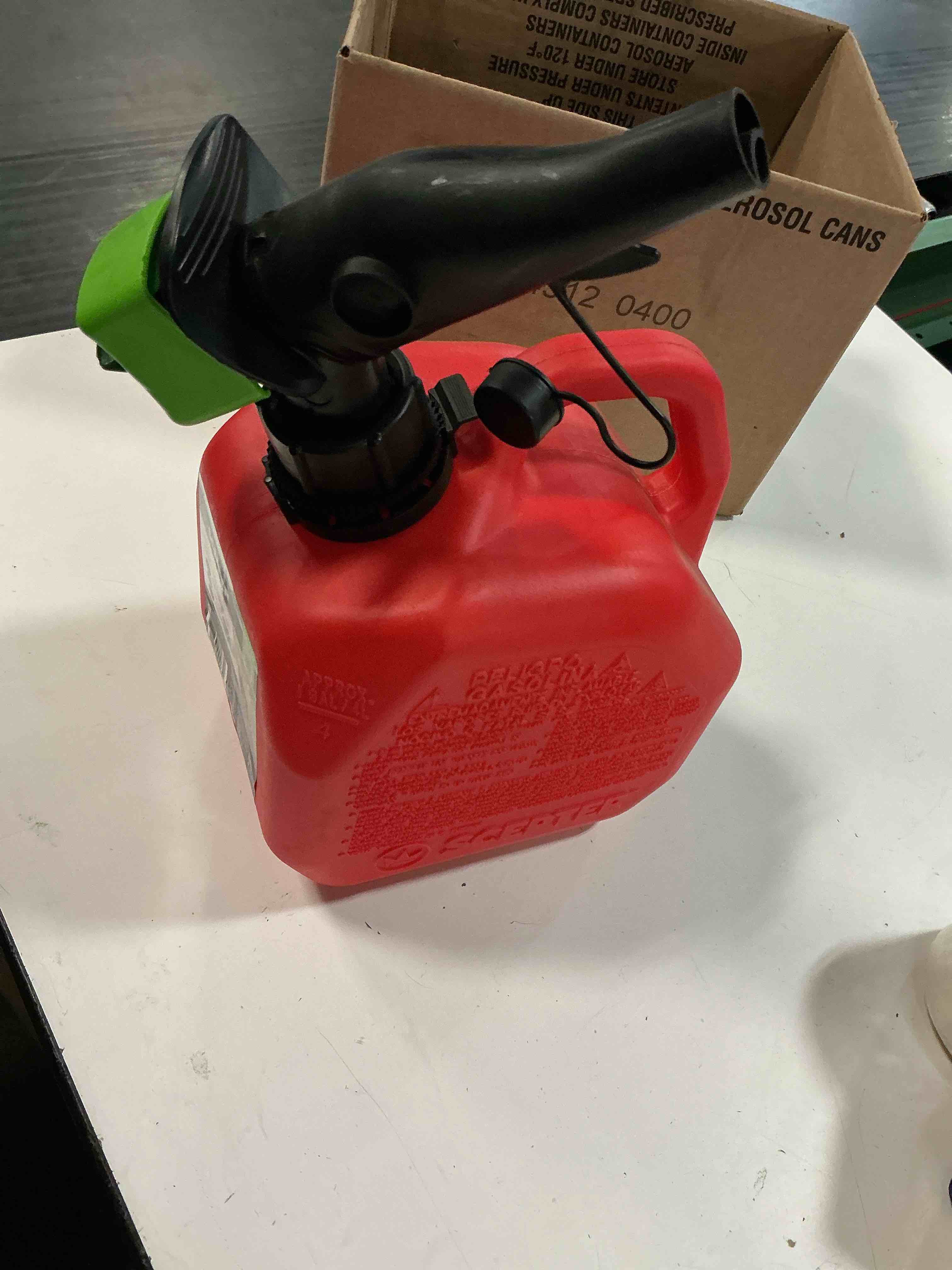 Condition photo showing As Is for fr1g101 smartcontrol gas can, adjustable flow rate, 1 gallon - quantity 6