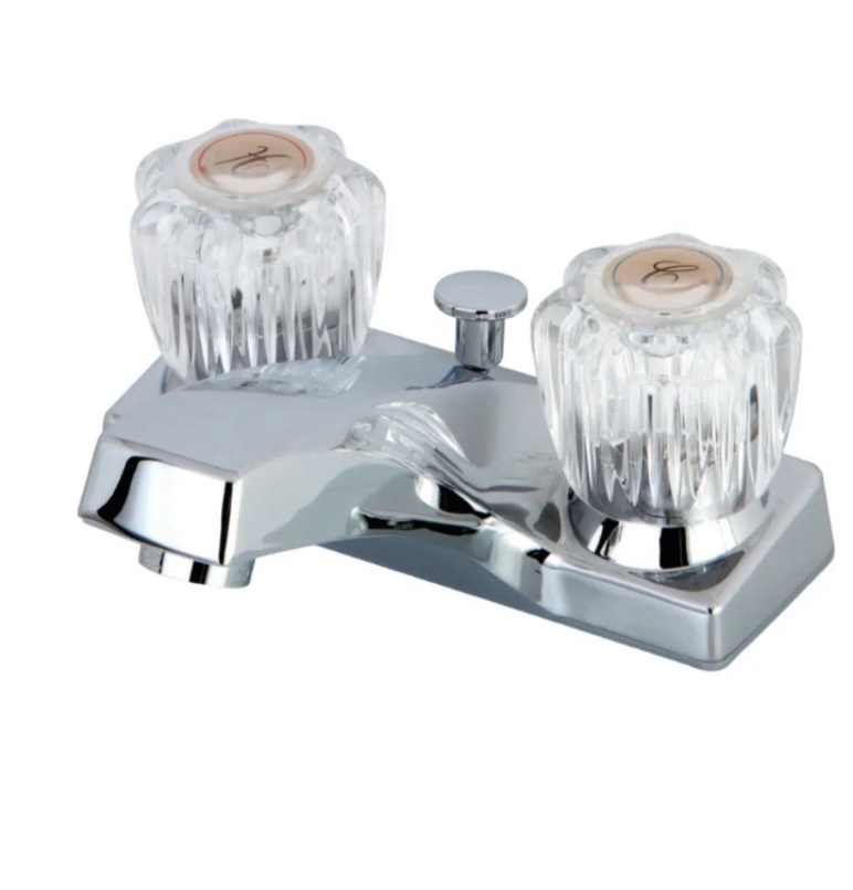Non-Metallic Lavatory Faucets Chrome Finish Acrylic Knobs #0935182 new
