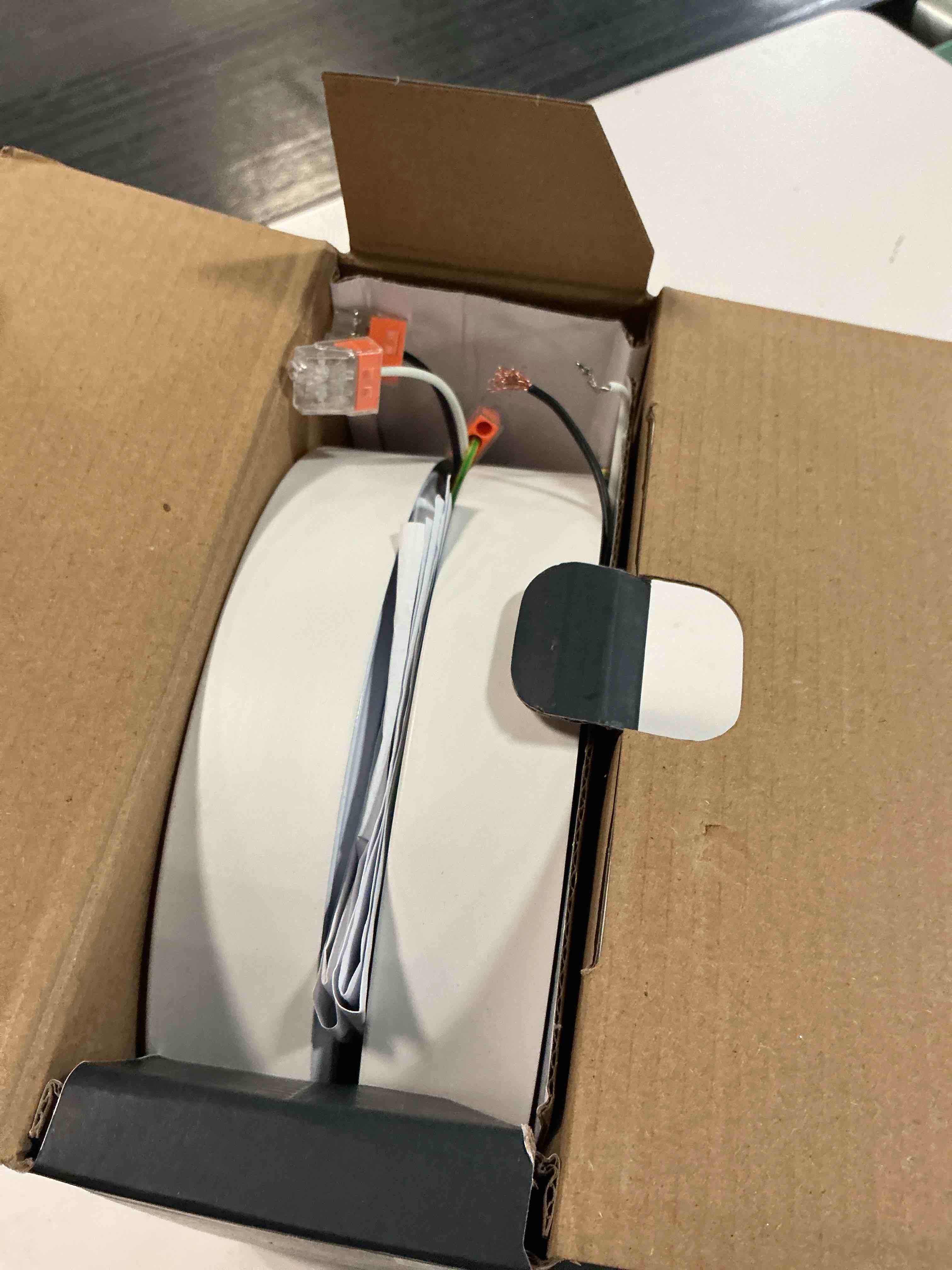 Condition photo showing As Is for images globe electric tomlin 7.5-in matte white indoor smart led rgbw flush mount light with plastic