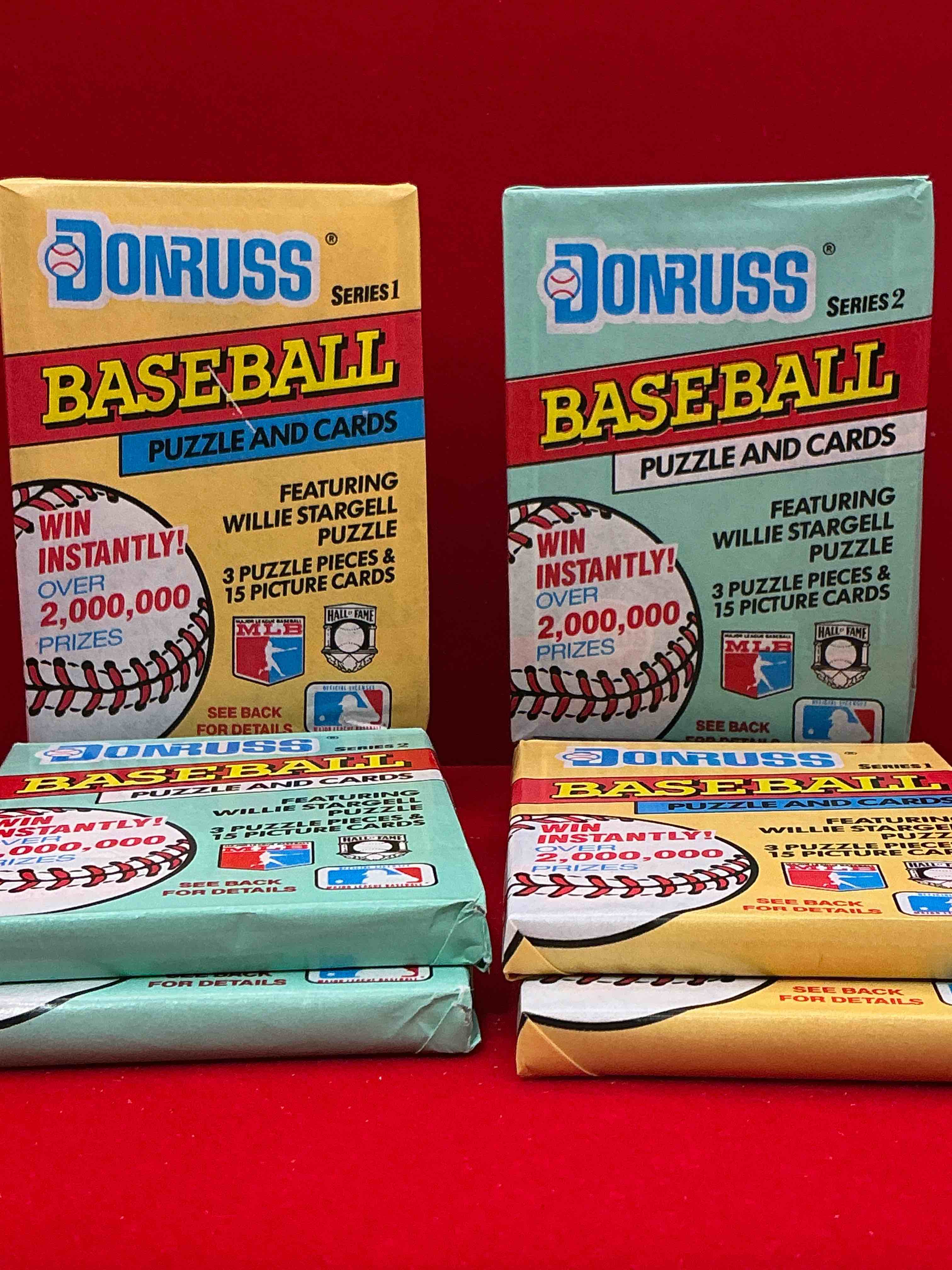 wow! 1991 donruss series 1 & 2 unopened baseball card wax packs! direct from original box! search for valuable ken griffey jr. sports trading cards!