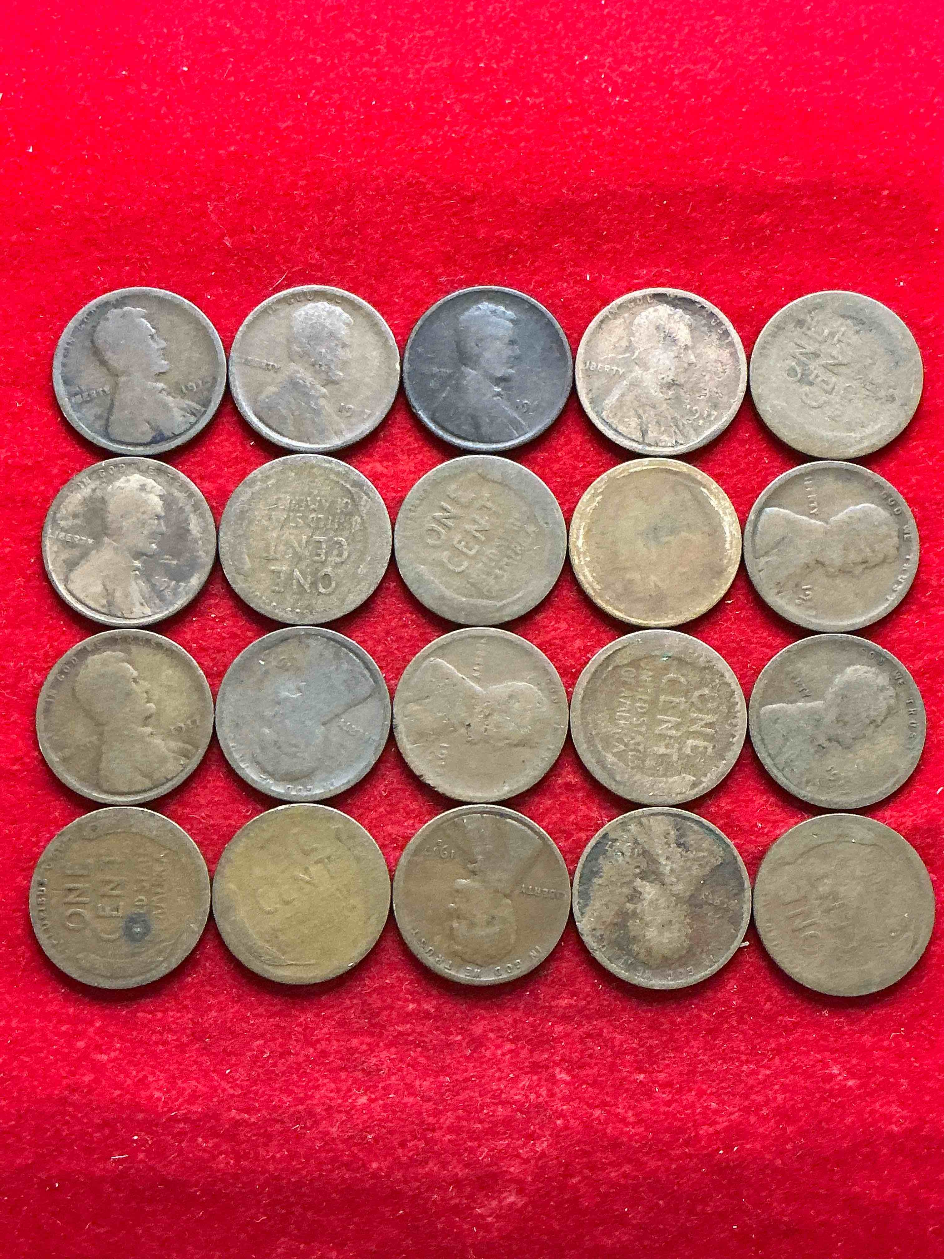 Condition photo showing Good Condition for 1917 s mint wheat pennies! world war one was at its height in 1917 & “s” mint coins are ultra rare. own pieces of history from this era with these 1917 wheat pennies in great condition!