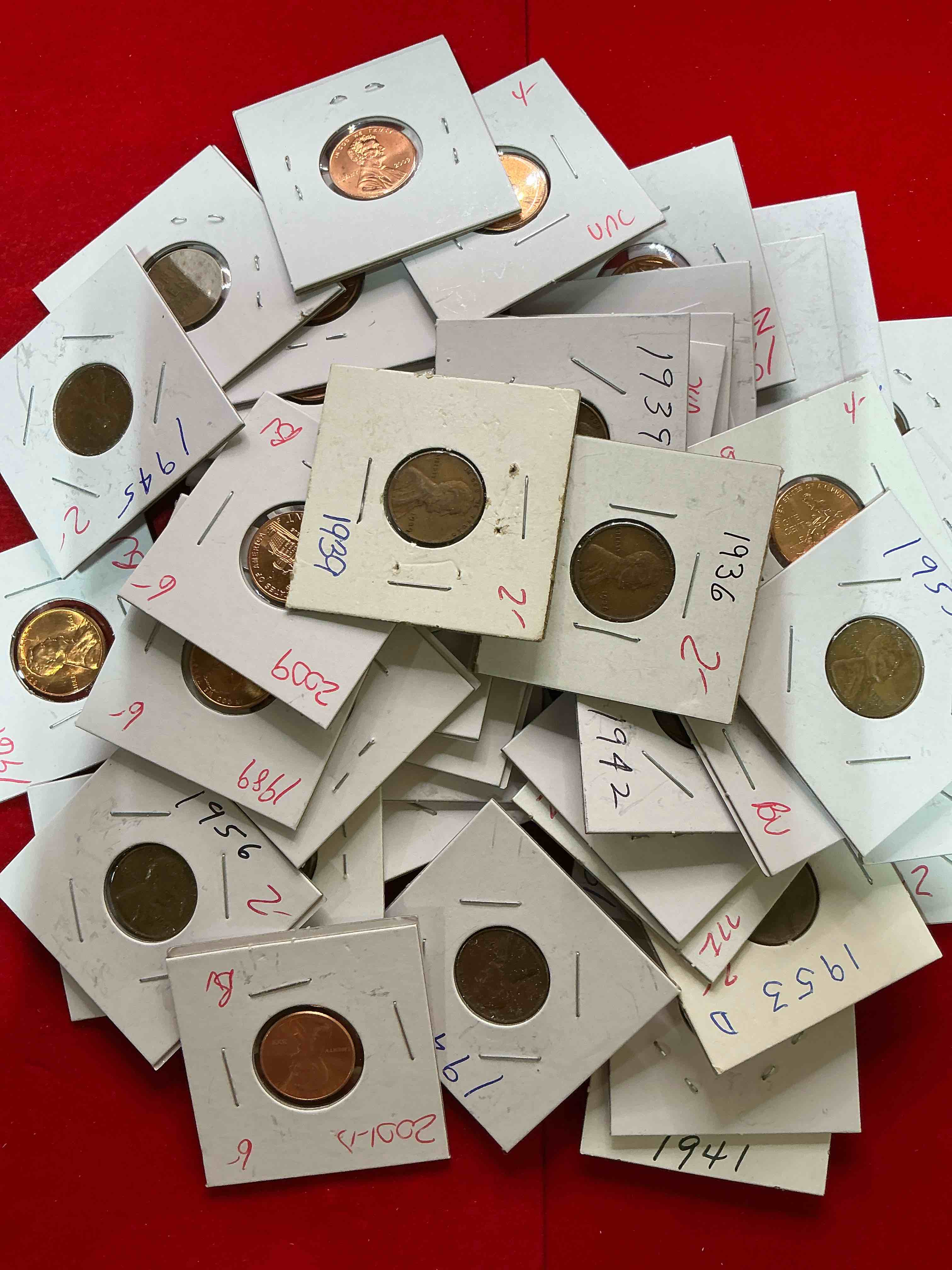 penny palooza closeout! wow! awesome pennies, vintage, antique, brilliant uncirculated & more galore! u.s. treasury has stopped making pennies forever... get ther while you can! check out this incredible closeout collectic of incredibly cool pennies spanning decades! bid is per coin/ltem & all coins encased for protection! a true smorgasbord collector's dream! each penny collection is unique & includes a mix of rare dates, multiple mint marks, antique, vintage, modern, uncirculated & more! disregard original price marks on pieces, this is a true auction closeout! an incredible opportunity for re-sellers & collectors!