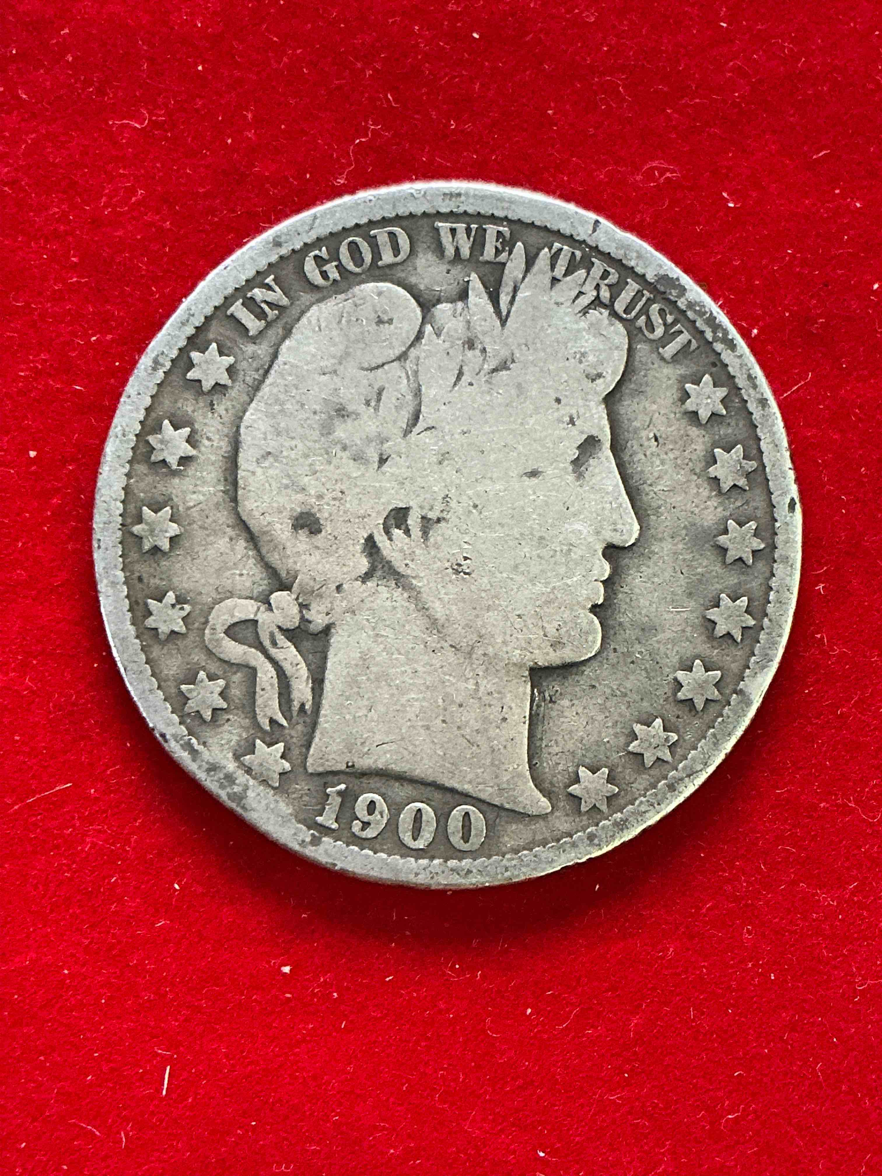 rare us fine silver! barber half dollar, 90% silver! 1900 edition! nearly impossible to collect! rare & very coveted by collectors! own a piece of history great for coin collectors, think of the history these coins have seen! rare 90% silver barber half dollar!