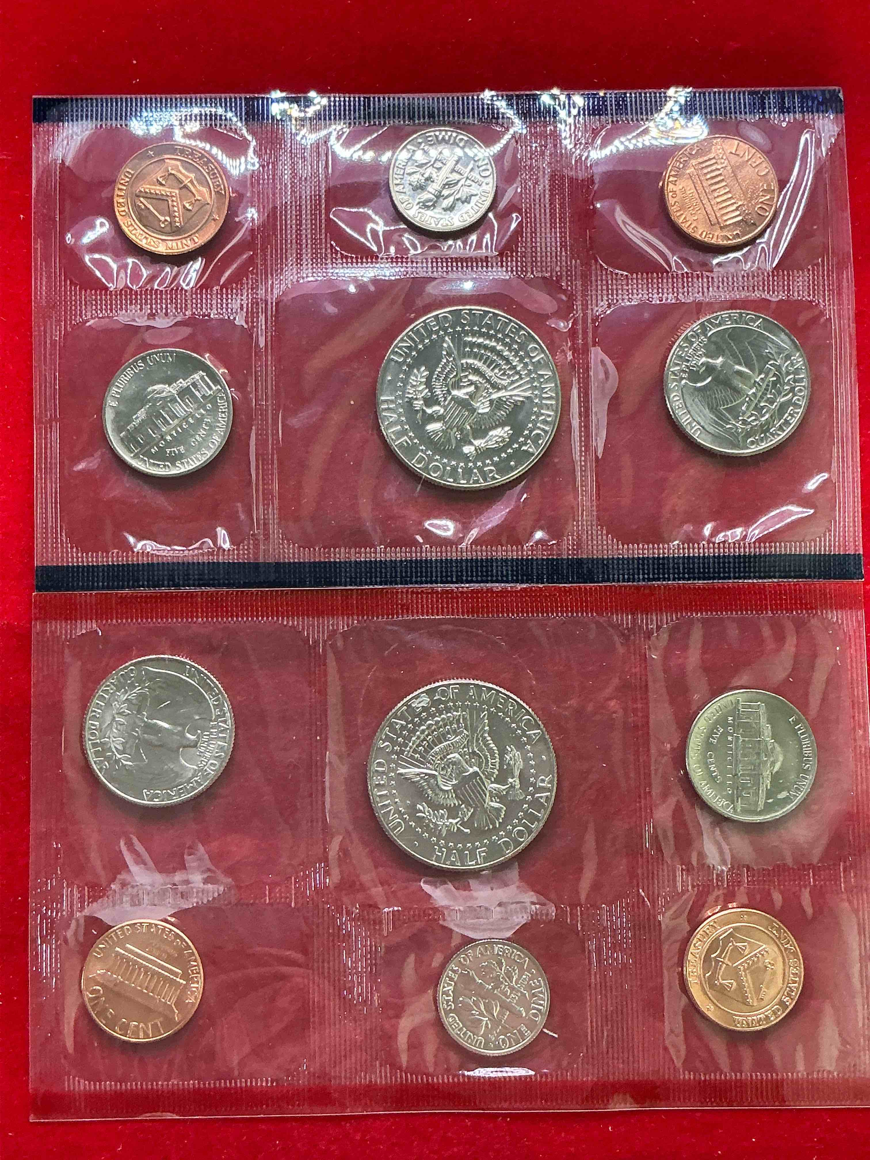 Condition photo showing New/Like New for 1985 uncirculated philadelphia & denver 12 coin mint combo! these beautiful, uncirculated coins are rare pieces of history! 1985 dimes, pennies half dollars, nickels & quarters!