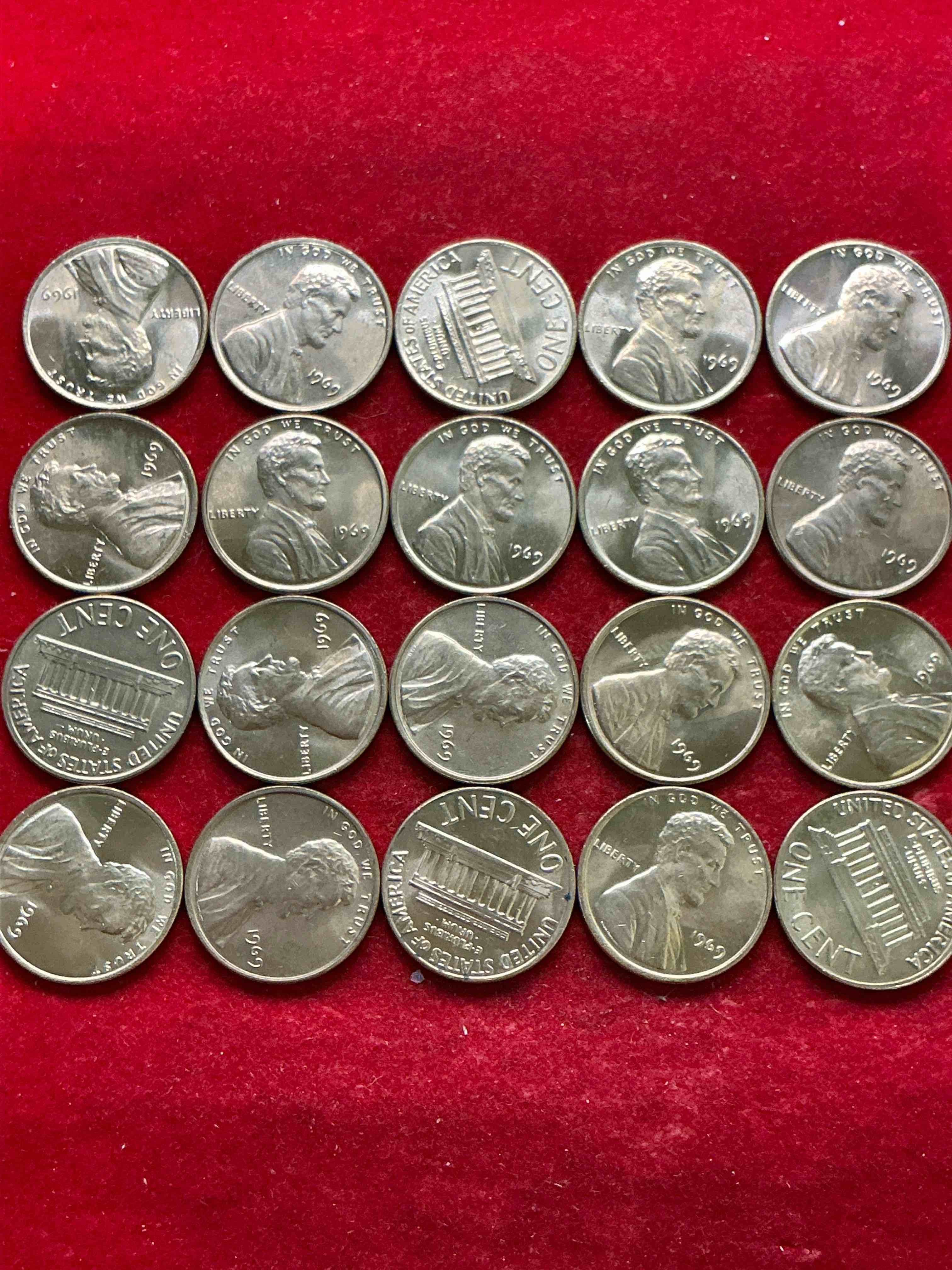 Condition photo showing New/Like New for 1969 moon landing brilliant uncirculated wheat pennies! direct from original treasury bank rolls, these pennies haven’t seen daylight since 1969! on july 20, 1969 the world changed forever when america landed on the moon! own pieces of this era with these gorgeous brilliant uncirculated wheat pennies!