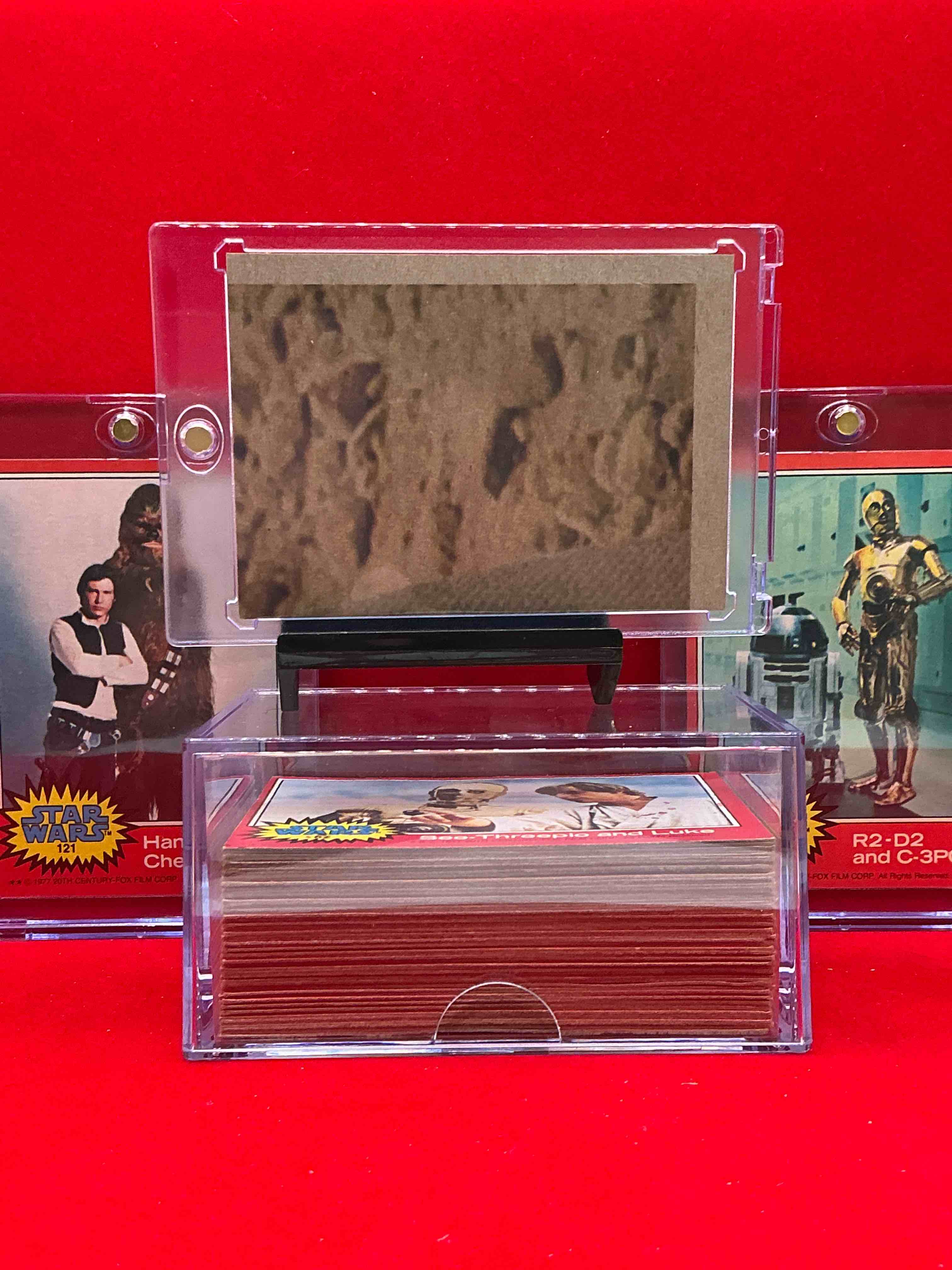 Condition photo showing New/Like New for 1977 star wars authentic original! complete 1977 star wars movie cards, series two red rare edition, all 66 cards included. cards in good to fine condition. an amazing way to get a very hard to find, genuine 1977 star wars cards!