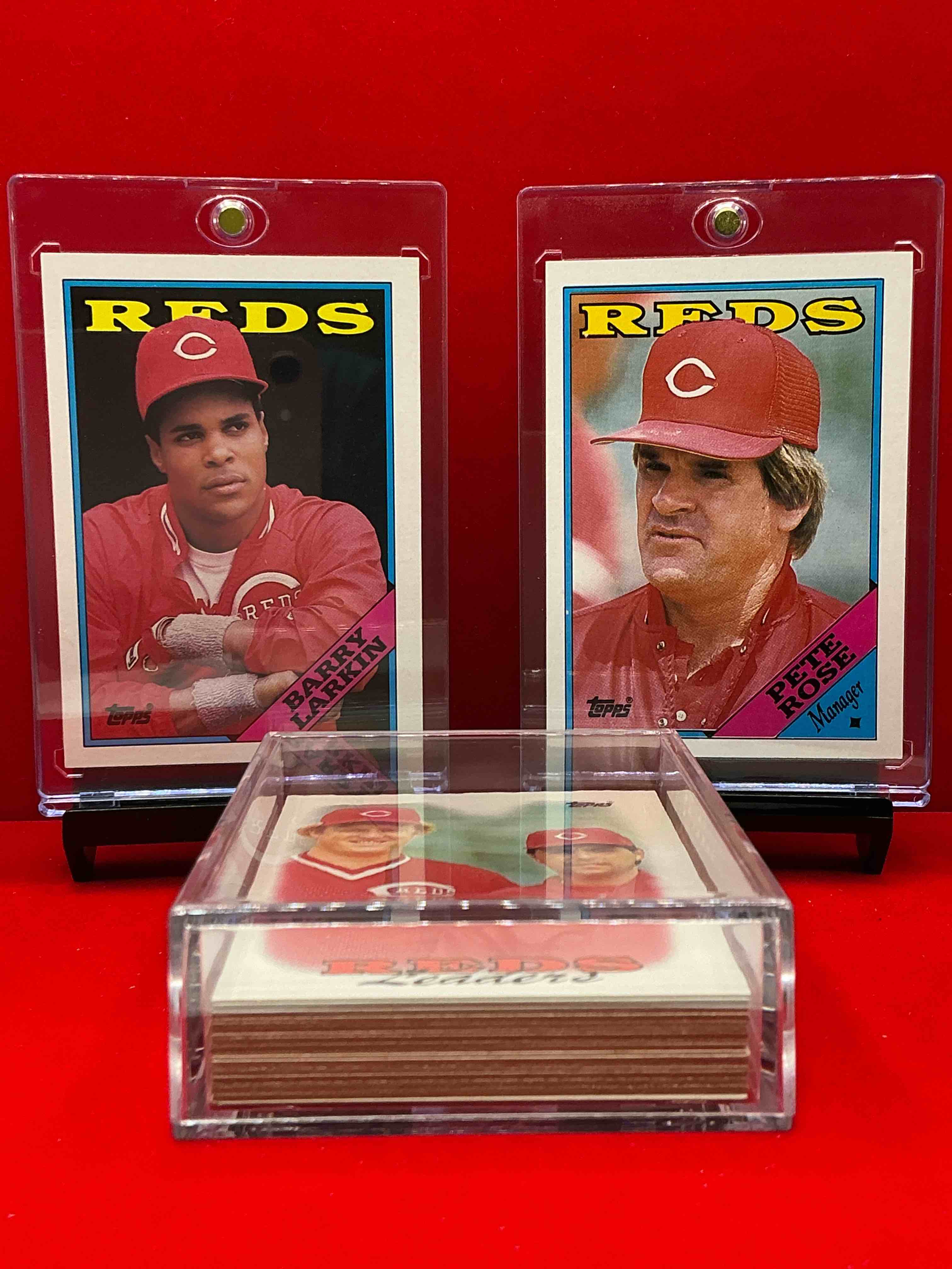1988 reds topps baseball team set! vintage reds lot! pete rose, eric davis, barry larkin, dave concepcion & more! 80’s baseball history… cincinnati reds! 