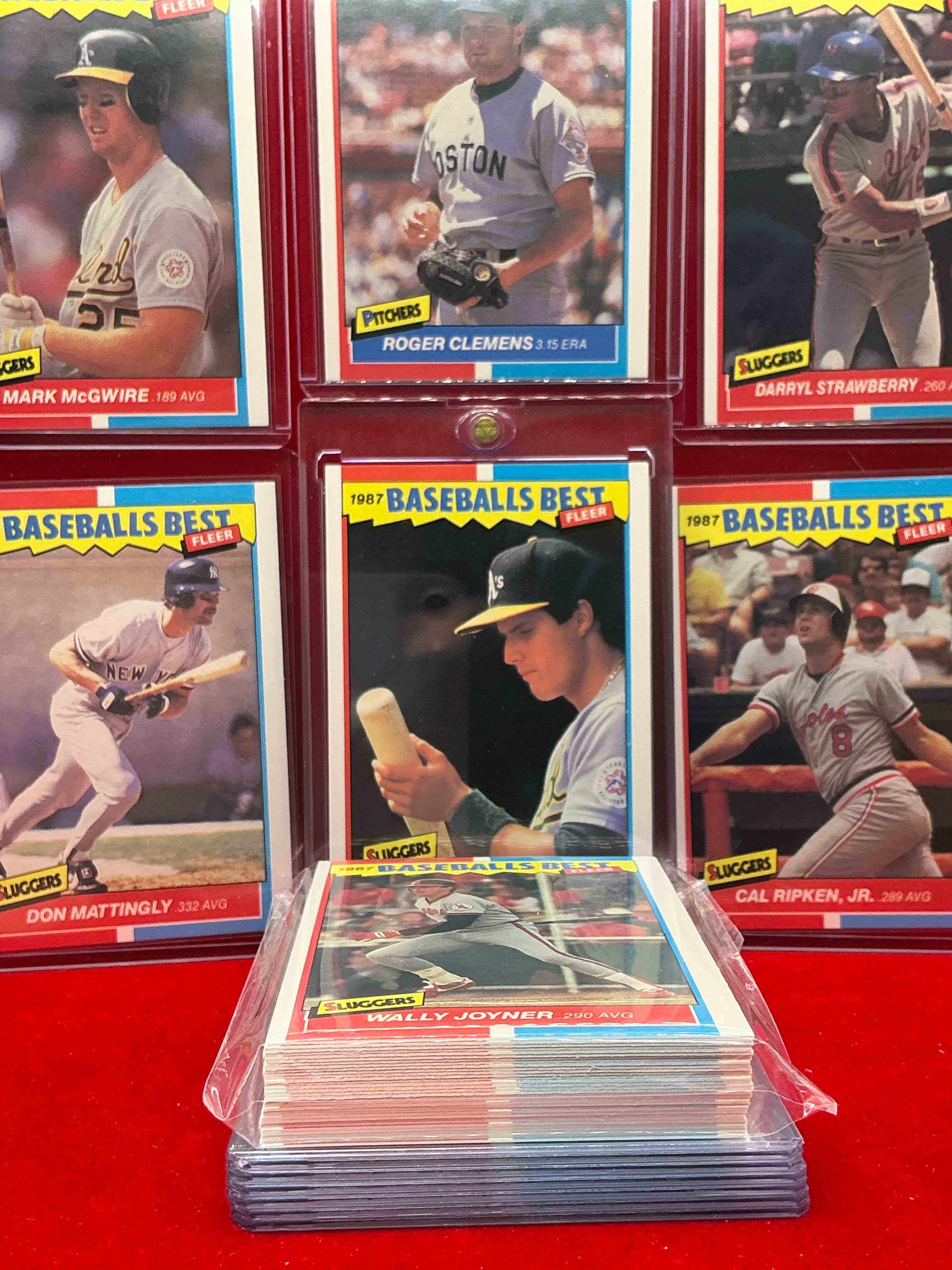 Condition photo showing New/Like New for 1987 baseball history! fleer collector’s “baseball’s best” 50 card complete! limited edition! included is all of the legends from the late 80’s like jose canseco, don mattingly, roger clemens, pete rose & so many more! everything included just like it would’ve been purchased in ‘87! wow!
