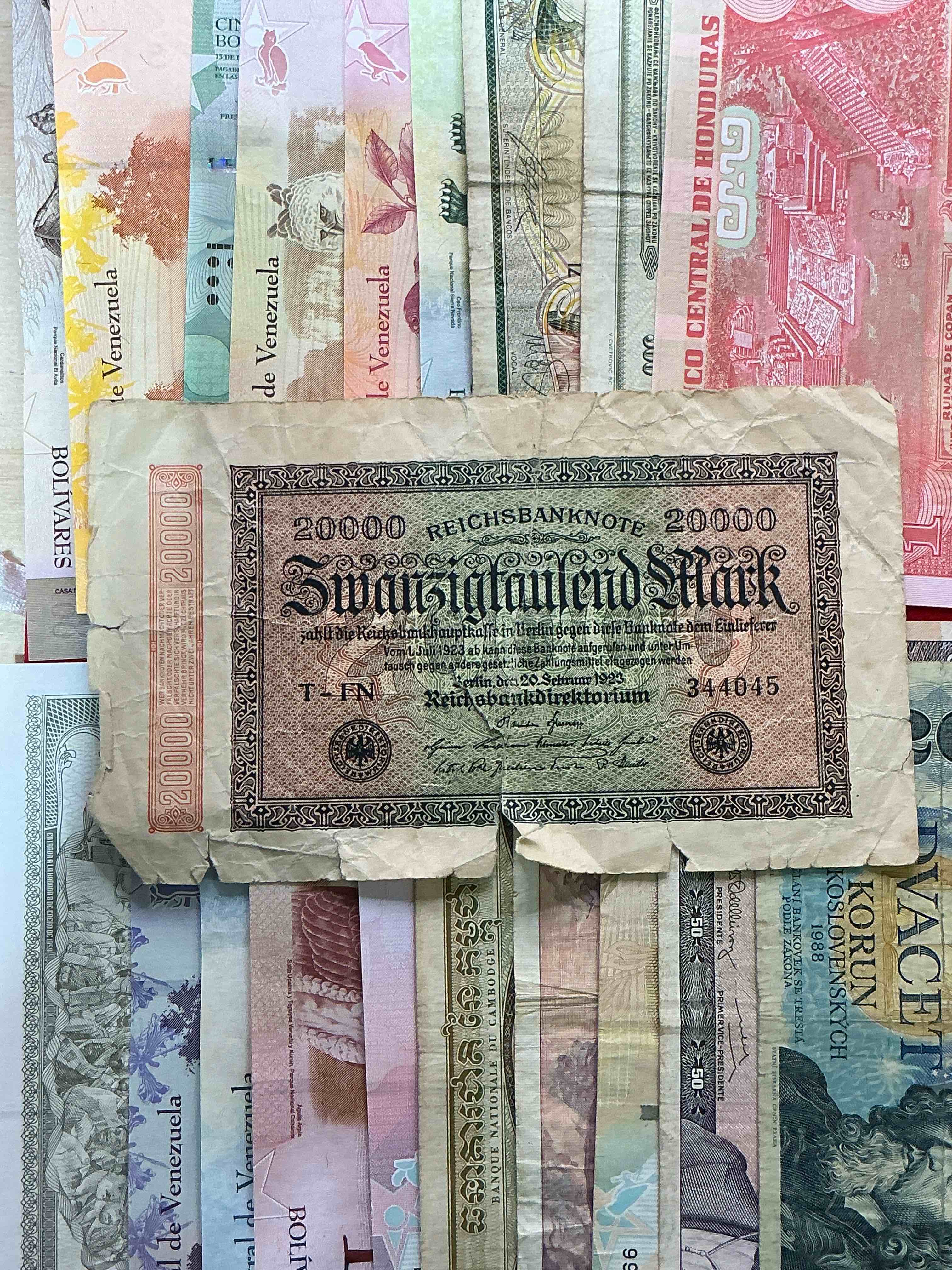 Condition photo showing Good Condition for modern & antique paper money! vintage & antique! paper money from across the world- all different shapes & sizes from all kinds of crazy places! own currency from the corners of the world! wow!