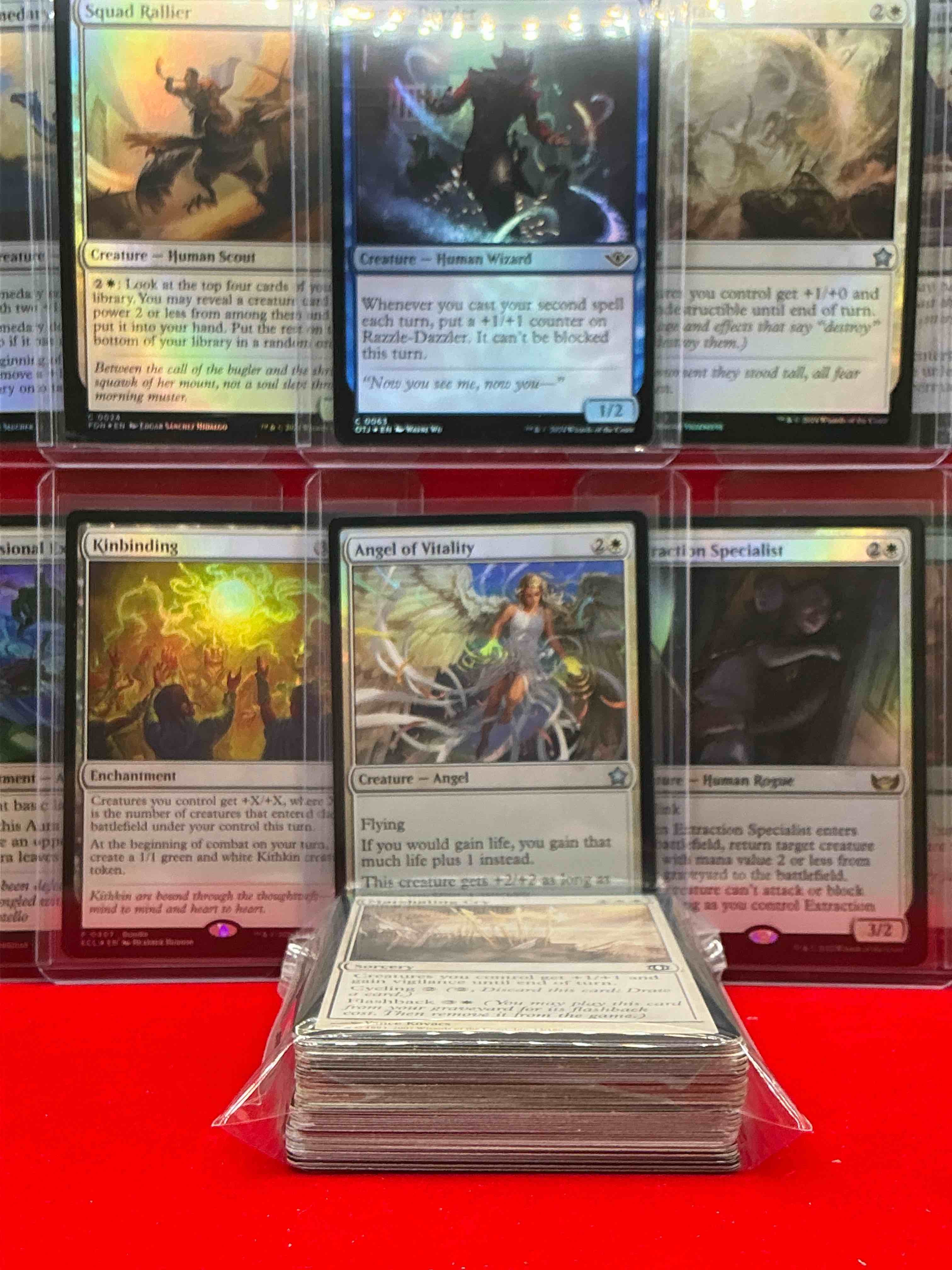 Condition photo showing New/Like New for magic the gathering 50 card lot! lot includes 10 rare or holo foil cards! all cards in excellent shape condition! a great way to join the mtg craze!