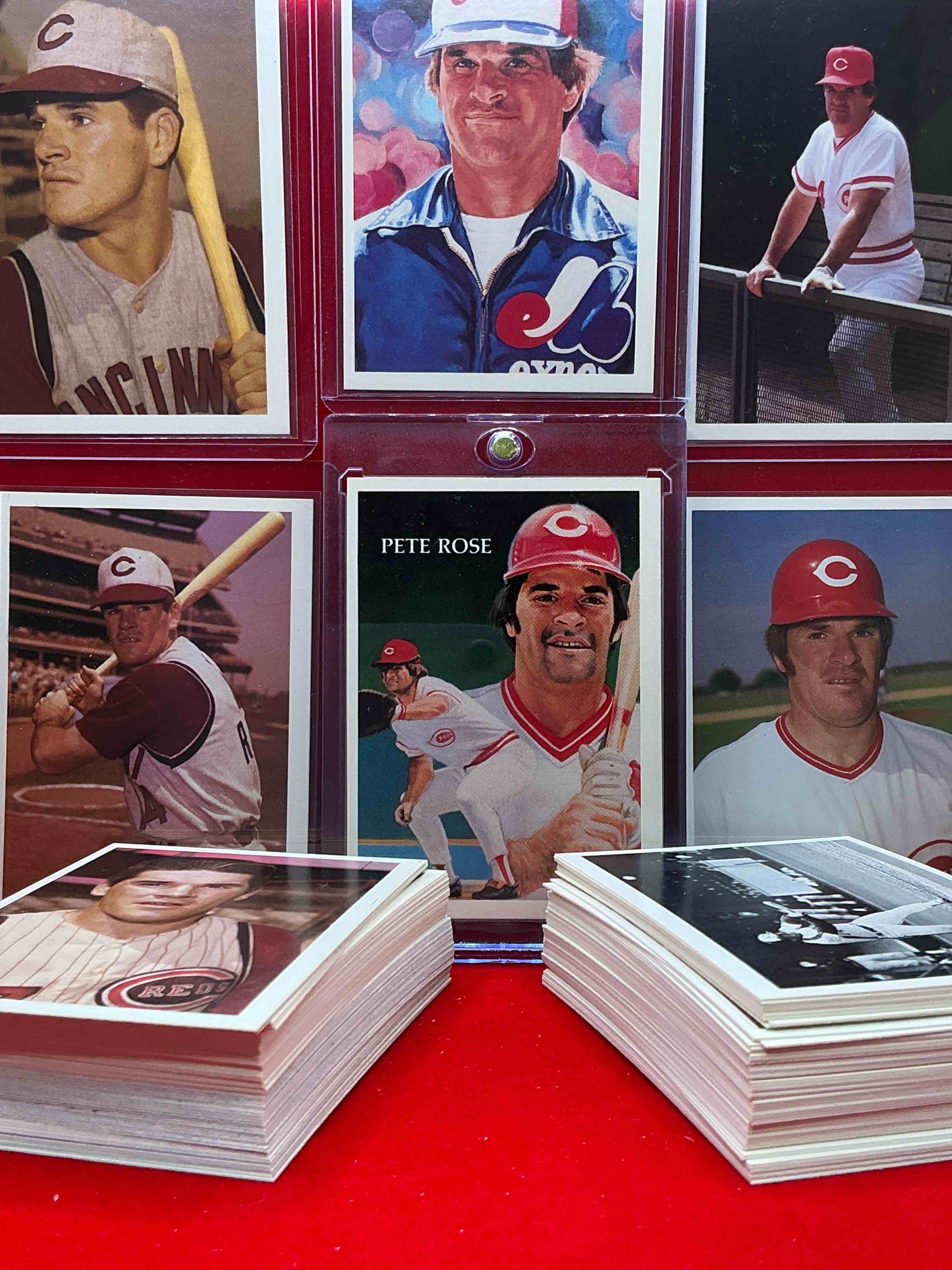 rare pete rose 1985 wow! ultra rare, authentic, official mlb pete rose baseball cards, complete 120 card collection with original box! bid is per card. your chance to own very rare, original pete rose memorabilia from 1985!
