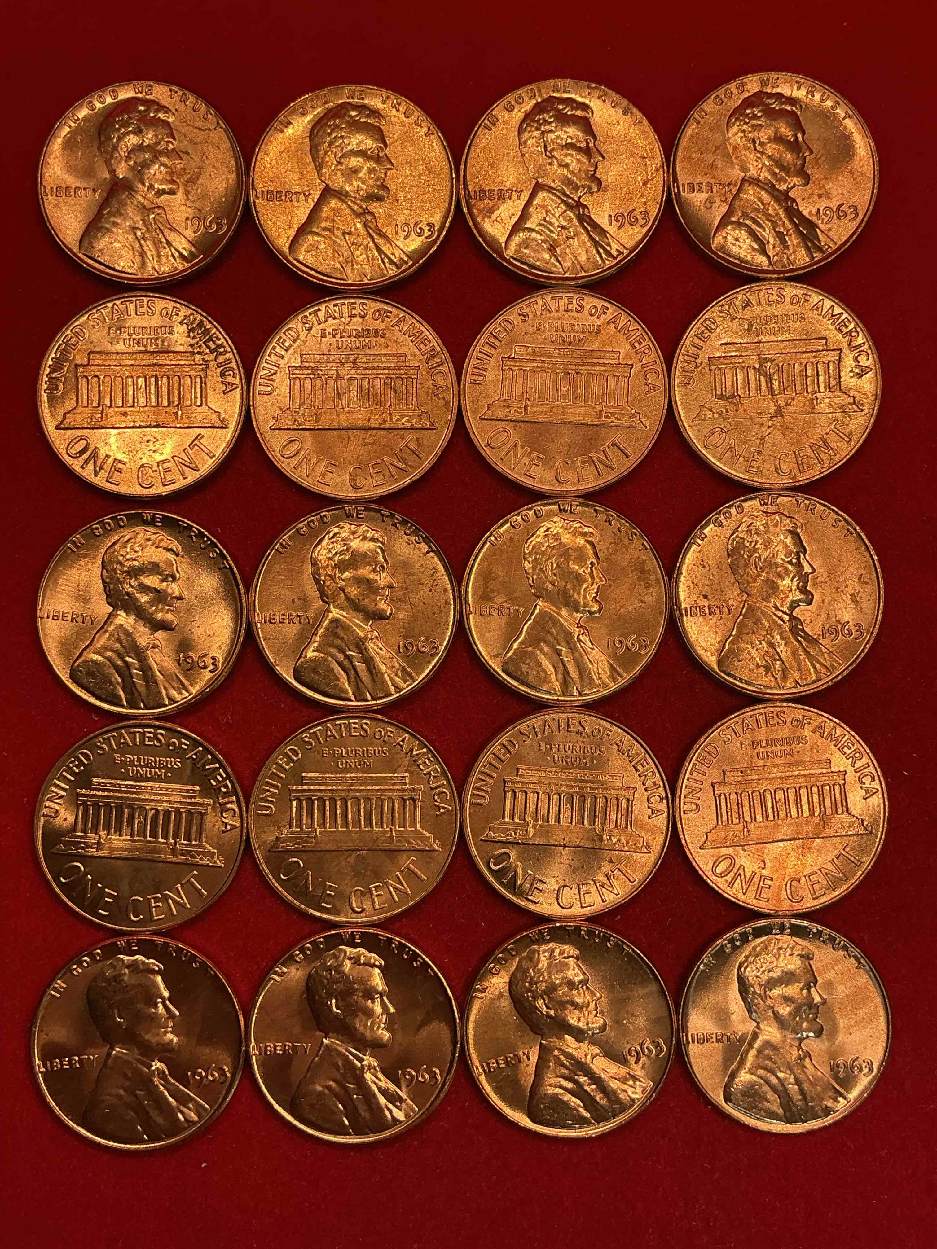 Condition photo showing New/Like New for 1963 "i have a dream" era brilliant uncirculated wheat pennies! these 1963 pennies are direct from the original treasury rolls & haven't seen the light of day since 1963! dr. martin luther king famously gave his "i have a dream" speech on aug 28, 1963. own pieces of this era with these incredible pieces of history!