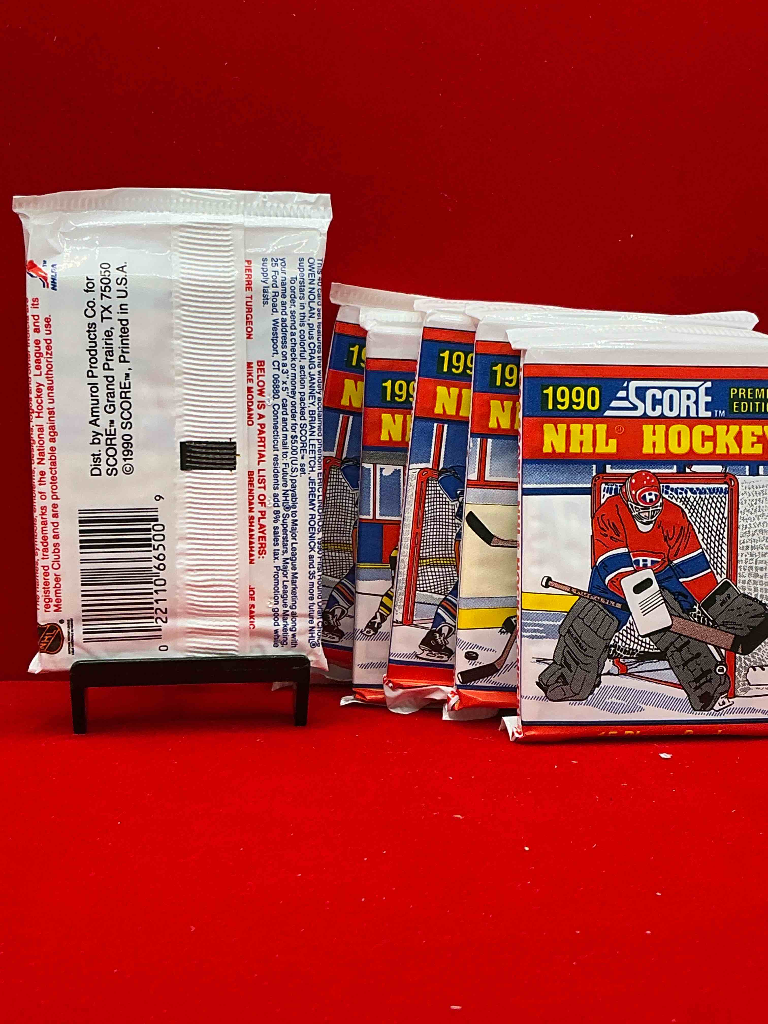Condition photo showing New/Like New for beautiful & rare! wayne gretzky!? 1990 score hockey unopened packs! look for key rookies & wayne gretzky cards in these amazing packs! straight from box & rare!