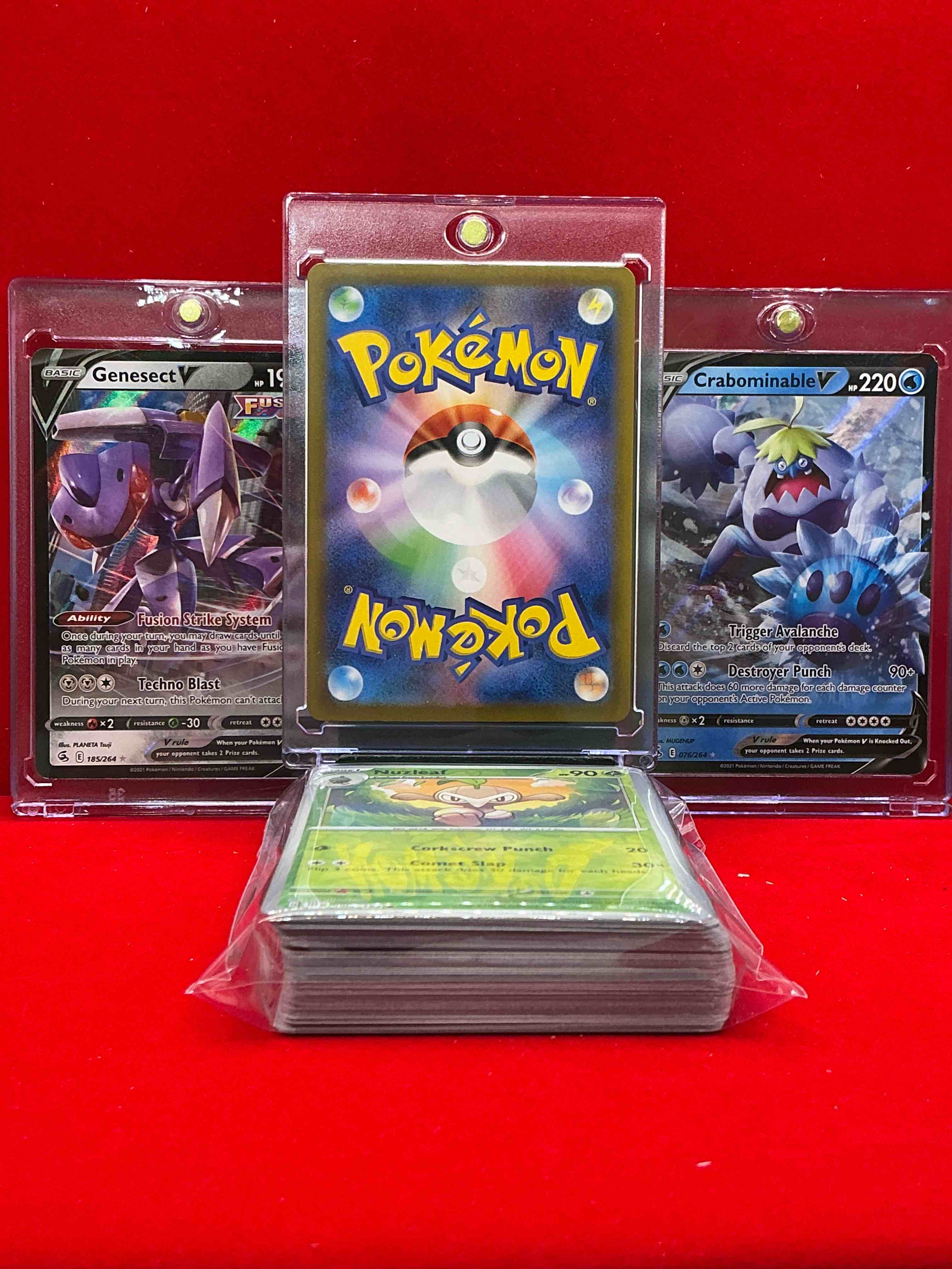 Condition photo showing New/Like New for charizard ex! genesect v, crabominable v & more! pokémon party! along with 50 other pokémon heroes, holos, legends & commons- including holographic cards, stage 2 card, holos in many forms & more! also includes non holo common/ uncommon basic & first stage cards & maybe even trainers & energy too! perfect set for collectors & enthusiasts!