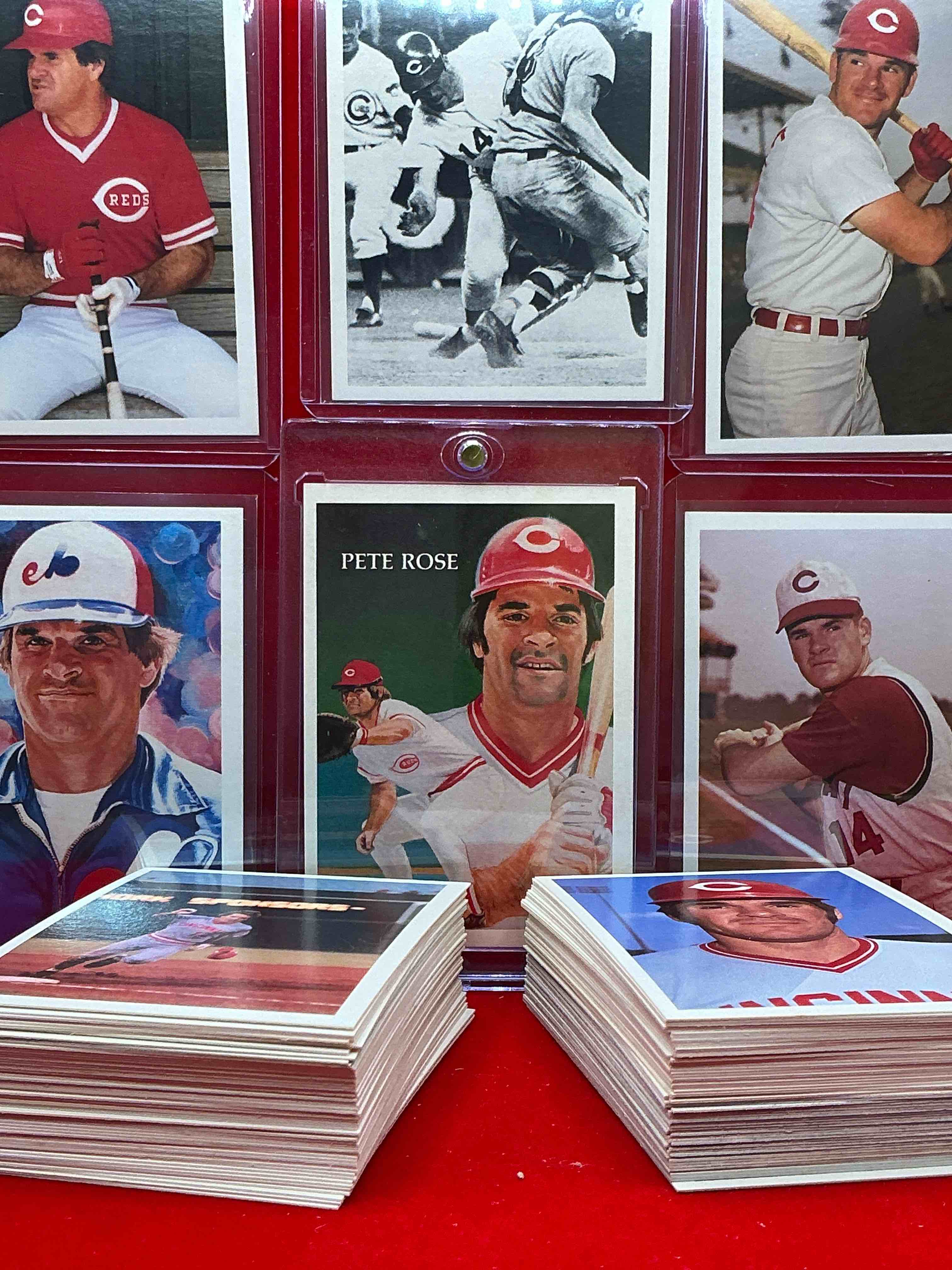Condition photo showing New/Like New for rare pete rose 1985 wow! ultra rare, authentic, official mlb pete rose baseball cards, complete 120 card set with original box! bid is per card. your chance to own very rare, original pete rose memorabilia from 1985!