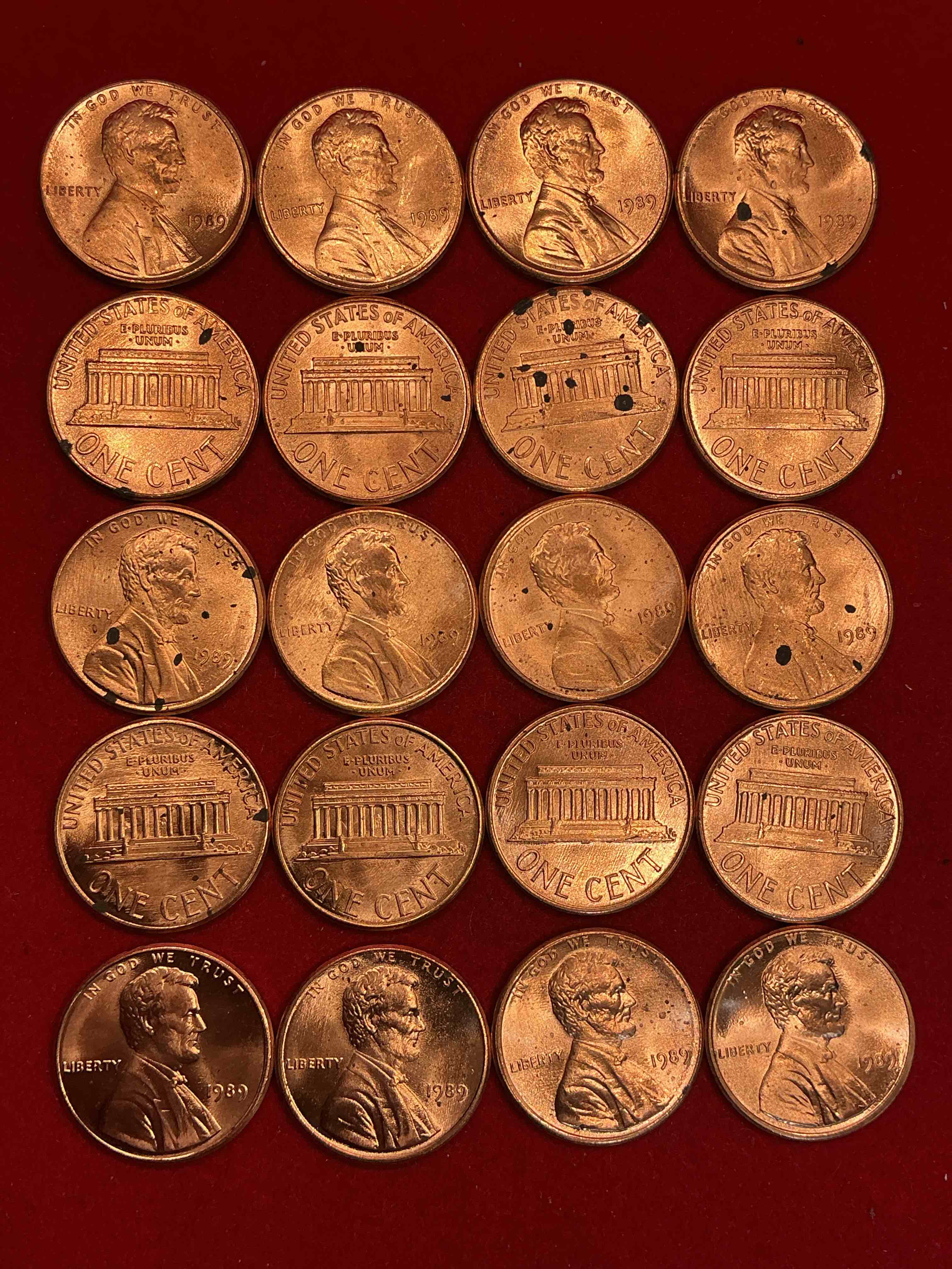 Condition photo showing New/Like New for 1989 brilliant uncirculated world wide web era pennies! 1989 is the year the world wide web was born! own these brilliant unc 1989 pennies, direct from original bank rolls! serious collector items from one of the most consequential years in history!