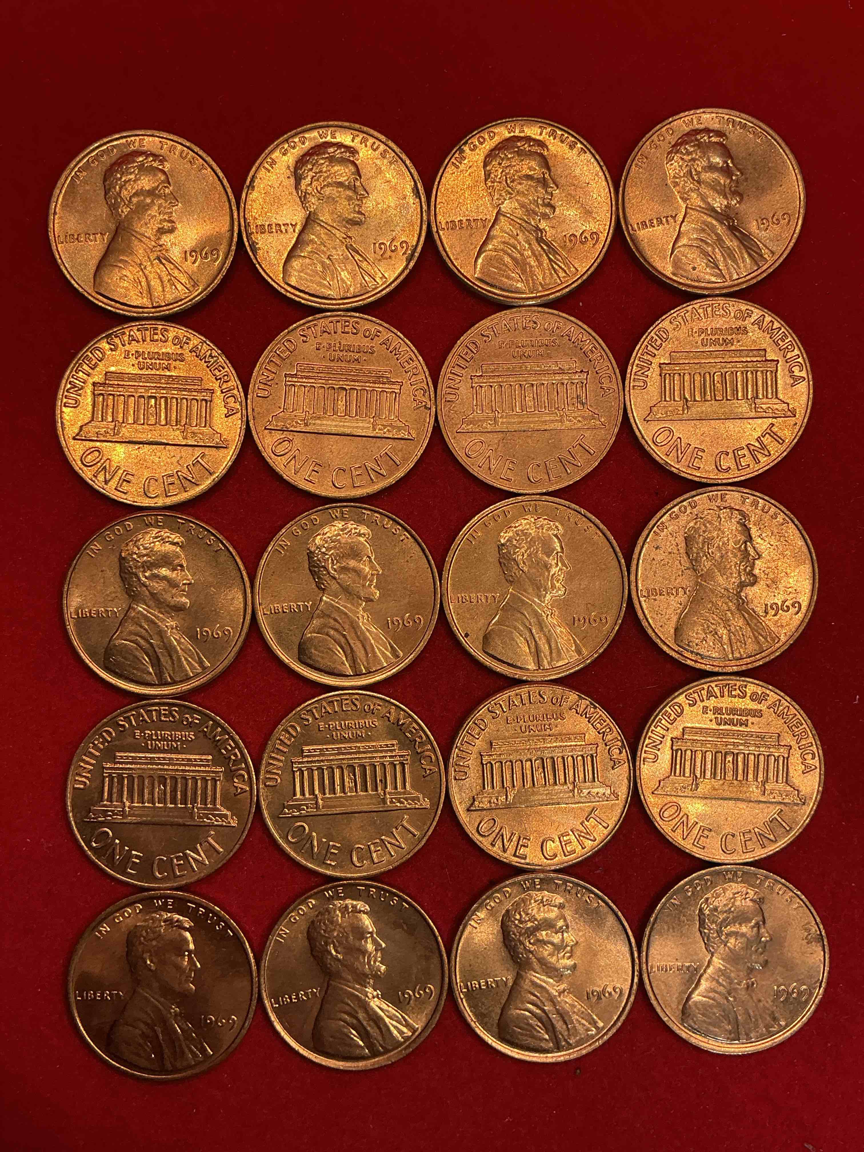 1969 moon landing brilliant uncirculated wheat pennies!  direct from original treasury bank rolls, these pennies haven’t seen daylight since 1969!  on july 20, 1969 the world changed forever when america landed on the moon!  own pieces of this era with these gorgeous brilliant uncirculated wheat pennies!  