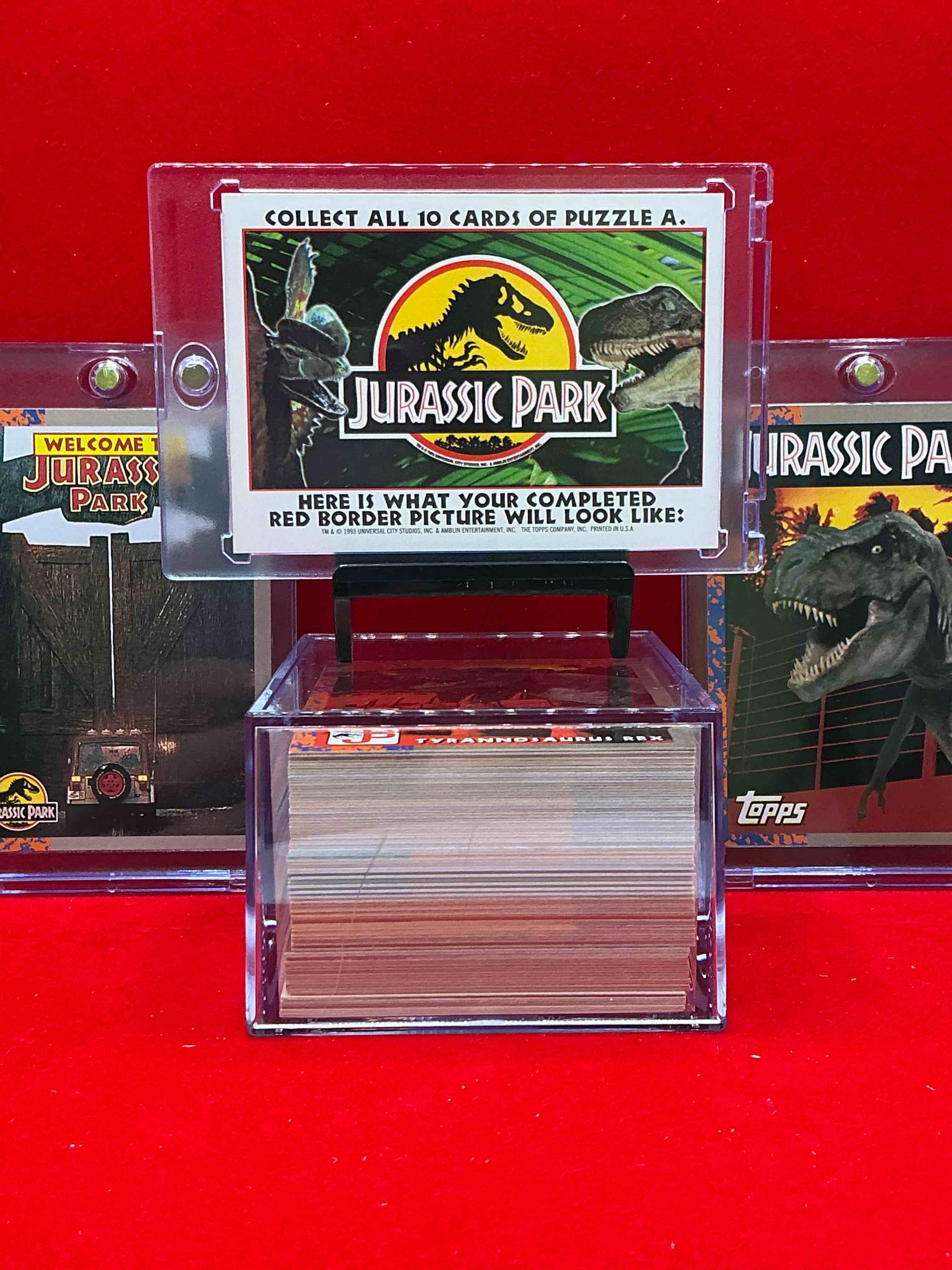 Condition photo showing New/Like New for 1993 dinosaur history! complete, authentic, original jurassic park movie card & sticker set, excellent condition! own a piece of spielberg’s masterpiece! a serious pop culture collector item & very rare & hard to find with all 88 cards & 11 stickers!