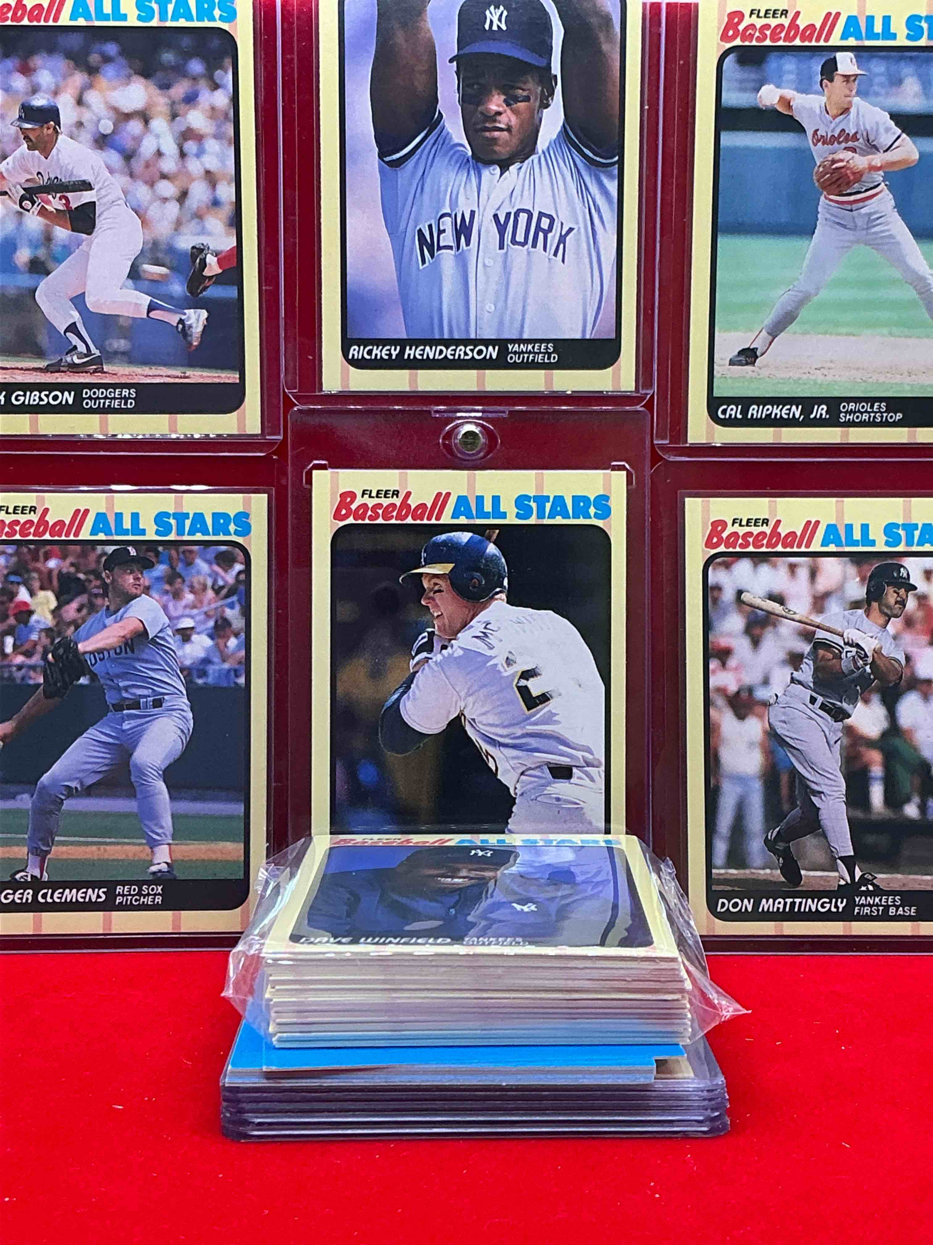 Condition photo showing New/Like New for 1989 baseball superstars fleer baseball cards! jose canseco, roger clemens, rickey henderson, don mattingly, cal ripken jr & more! baseball’s best! 50 card lot, includes commons & legends alike! some of the best to ever do it!
