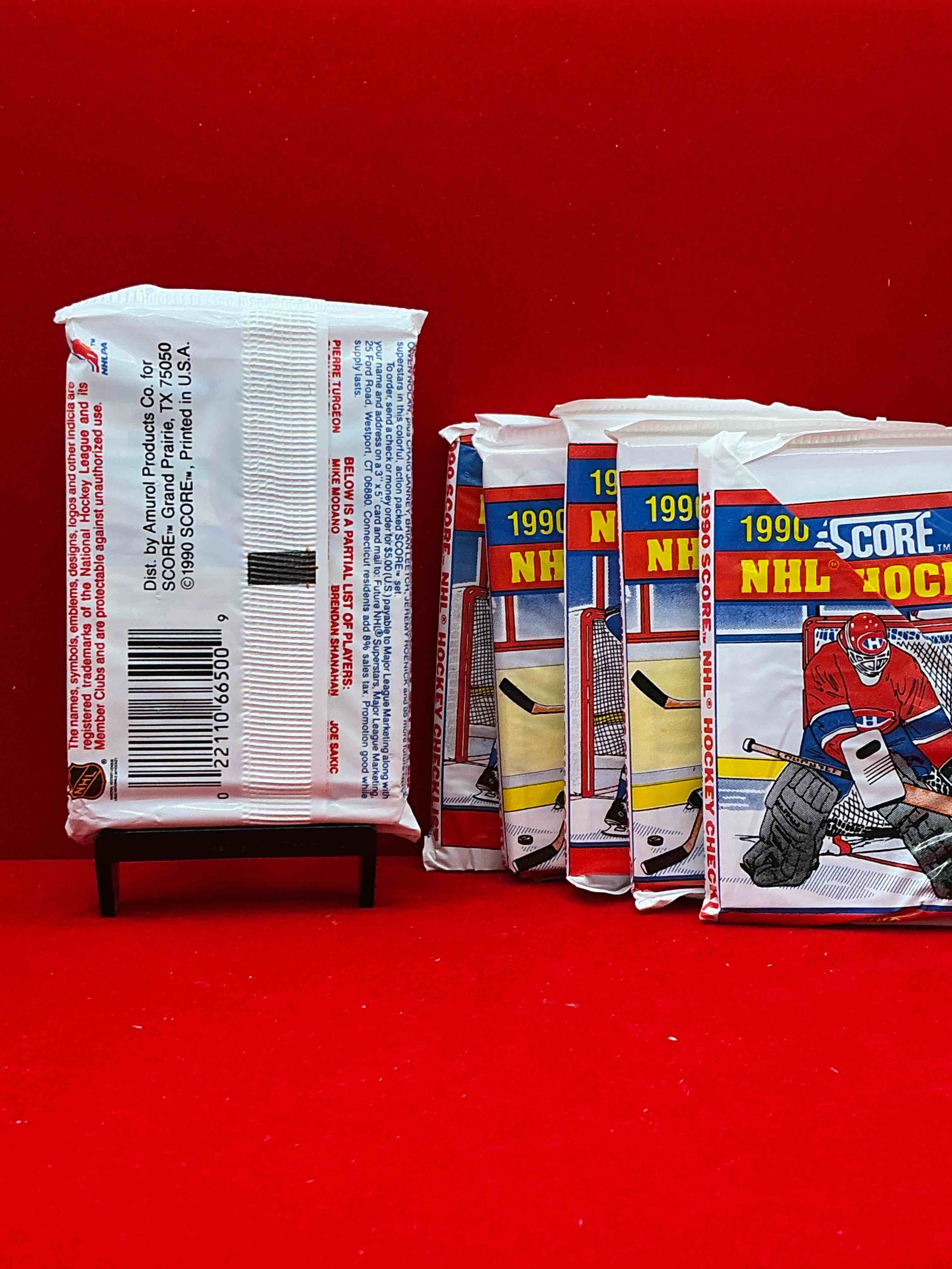 Condition photo showing New/Like New for beautiful & rare! wayne gretzky!? 1990 score hockey unopened packs! look for key rookies & wayne gretzky cards in these amazing packs! straight from box & rare!
