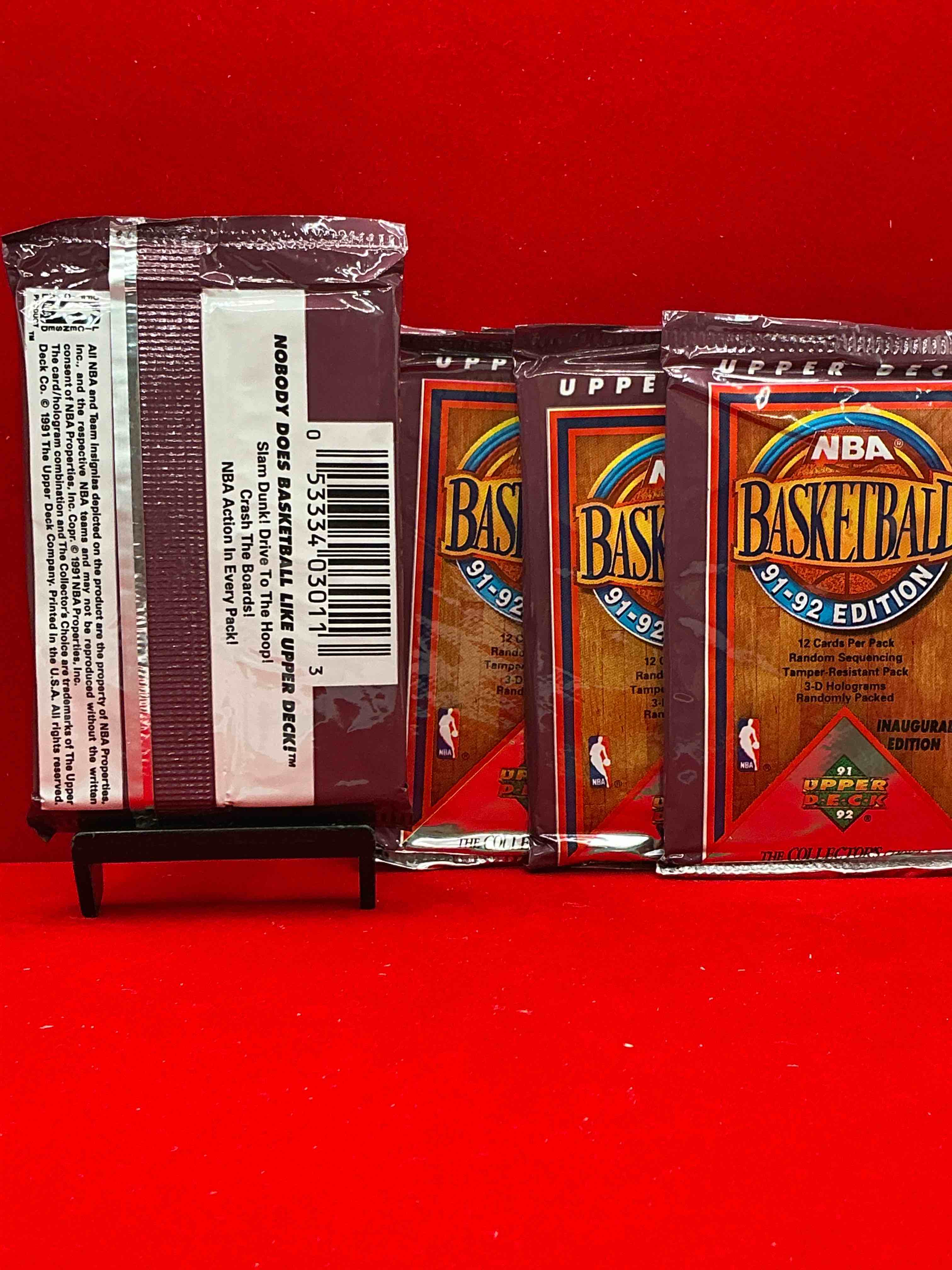 Condition photo showing New/Like New for michael jordan?! 1991/92 nba upper deck basketball sealed sports card collectible pack, direct from original retail case! search for valuable michael jordan #44, magic vs. jordan card #34 & so many other cool cards! hard to find & drying up!