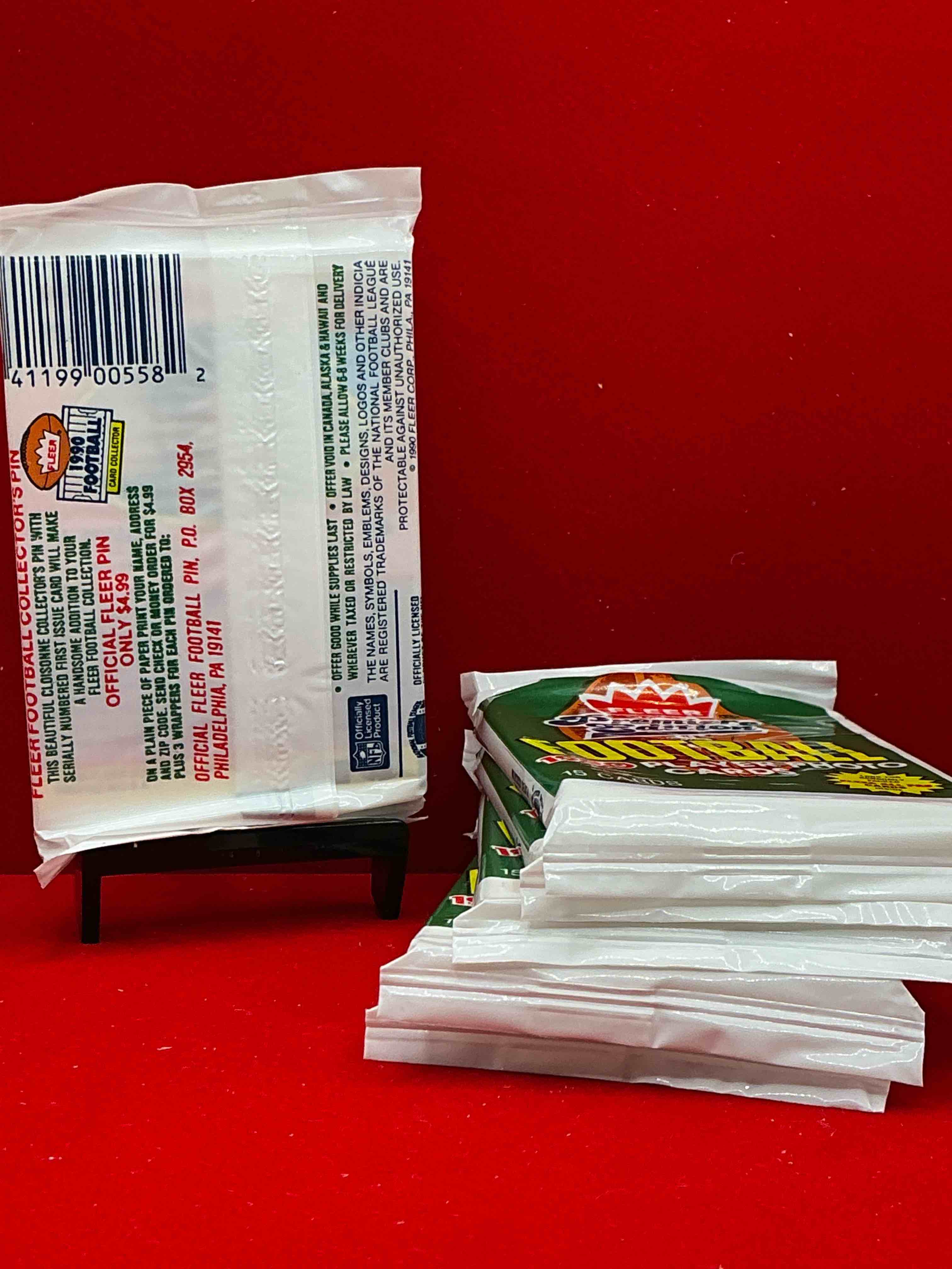 Condition photo showing New/Like New for emmitt smith rookie!? 1990 fleer premier edition football unopened packs direct from original box! look for valuable emmitt smith rookie cards! let the search begin!