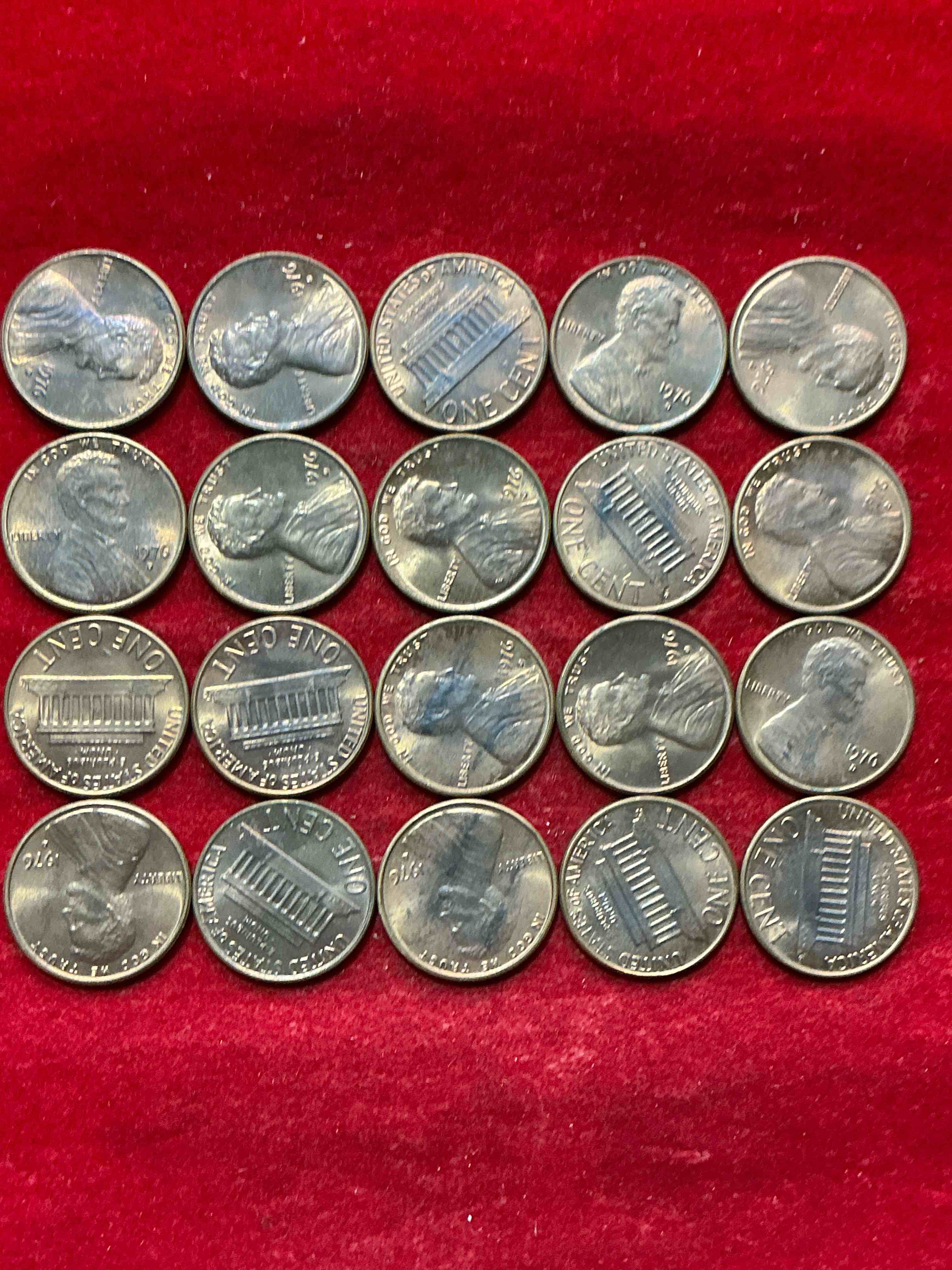 Condition photo showing Good Condition for 1976 brilliant uncirculated america 200 year anniversary pennies!  celebrate america’s bicentennial with the unc brilliant 1976 pennies, direct from the original bank rolls!  these pennies have not seen the light of day since 1976, wow!  serious collector items!