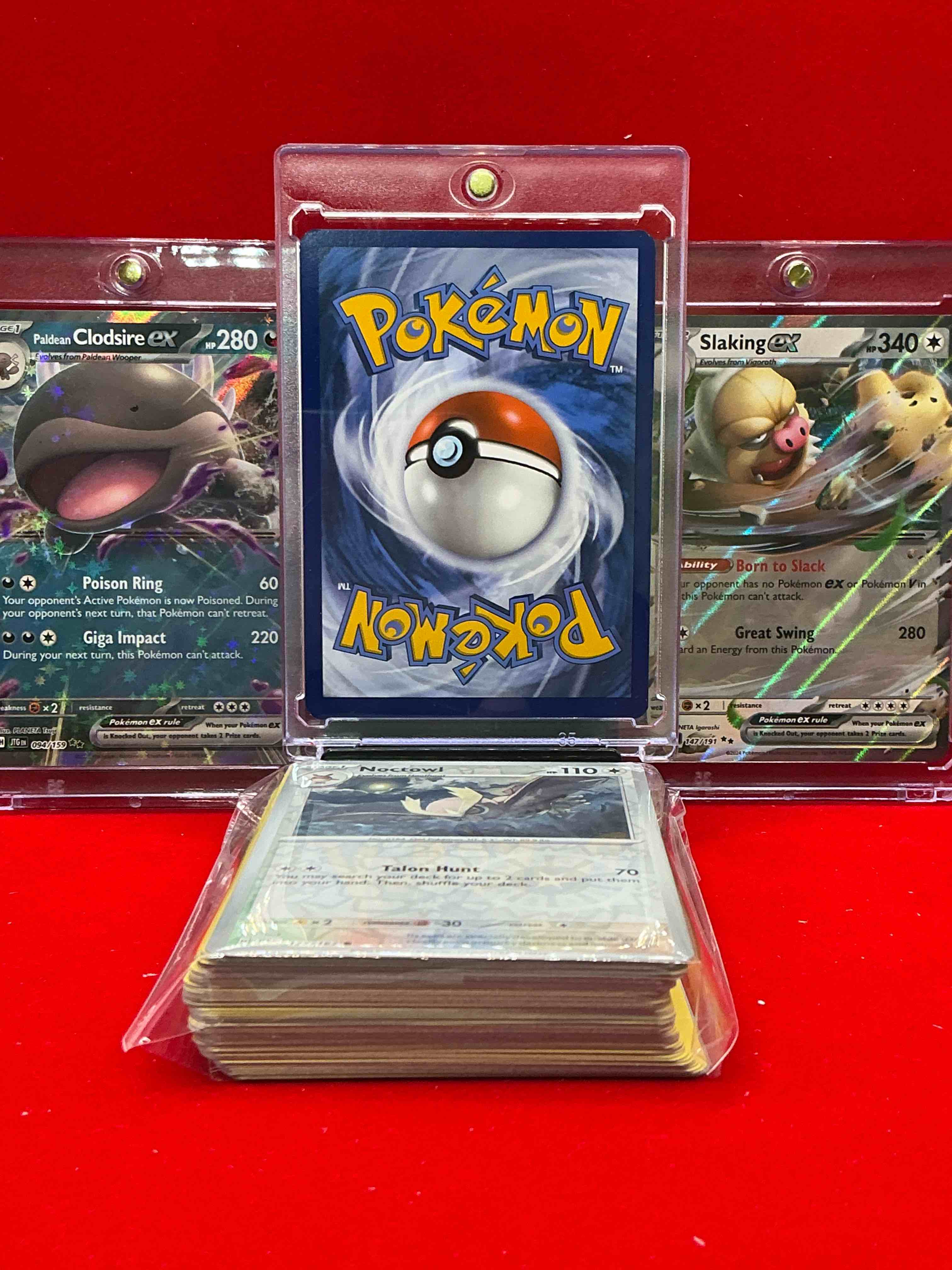 Condition photo showing New/Like New for charizard ex, clodsire ex & slaking ex & more! along with 50 other pokémon heroes, holos, legends & commons- including holographic cards, cool holos & more! includes 36 non holo common/ uncommon basic & first stage cards & could even include trainers & energy too! perfect set for collectors & enthusiasts!