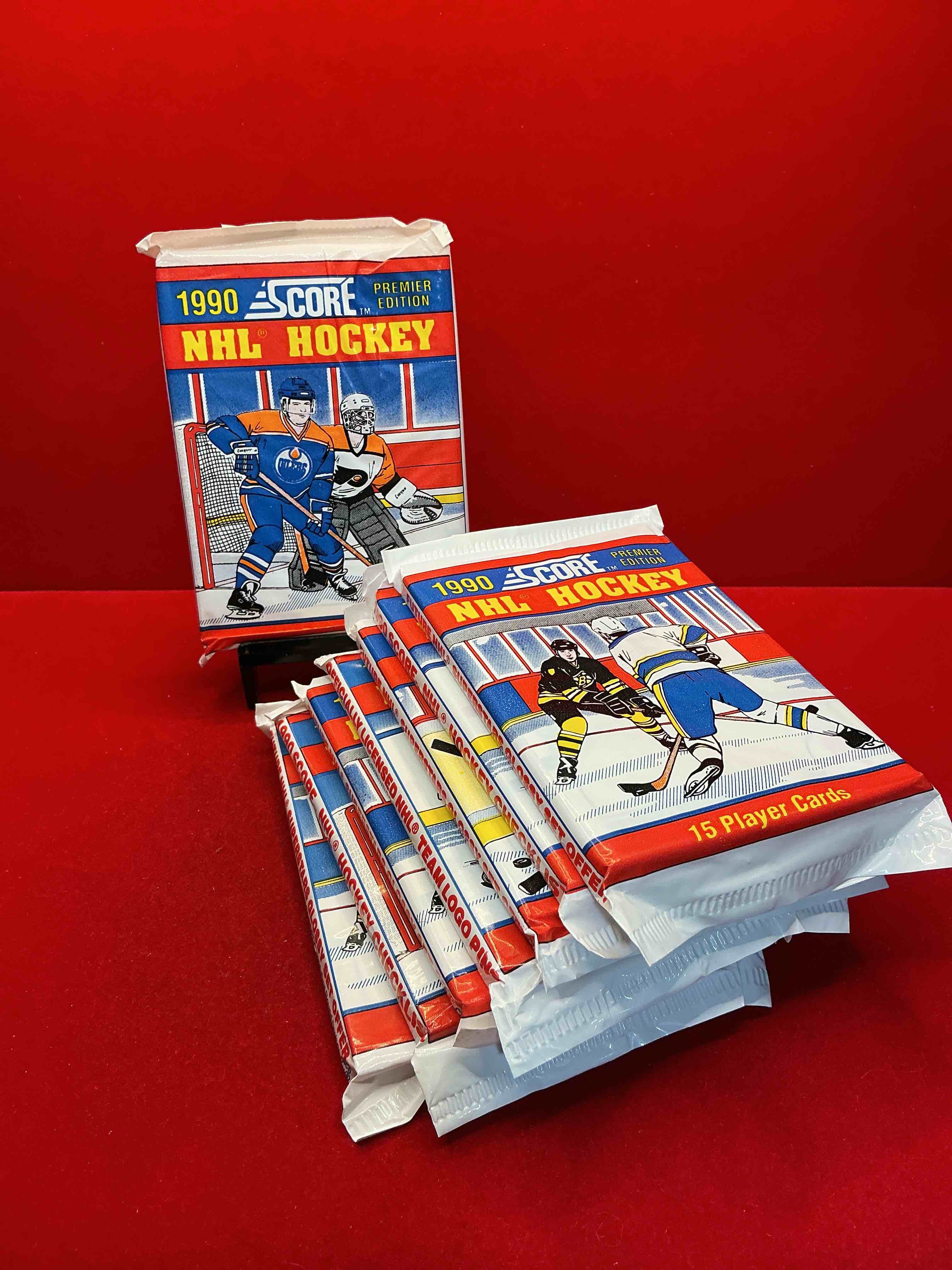 beautiful & rare! wayne gretzky!? 1990 score hockey unopened packs! look for key rookies & wayne gretzky cards in these amazing packs! straight from box & rare!