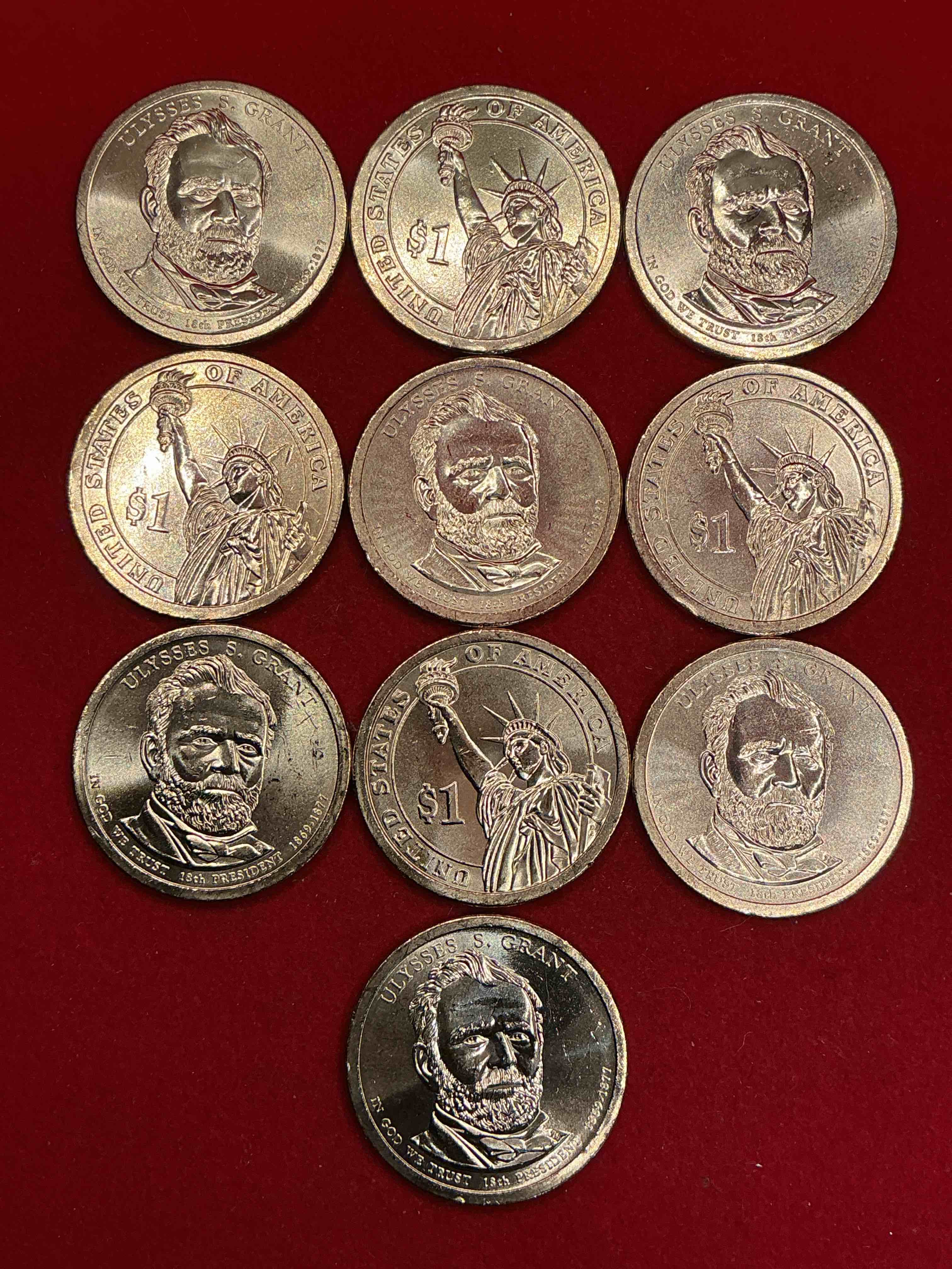 ulysses s. grant 2015 one dollar presidential coins! uncirculated brilliant coins! these coins are in mint condition, and some of the most collectible coins out there! rare, uncirculated, one dollar coins featuring ulysses s. grant