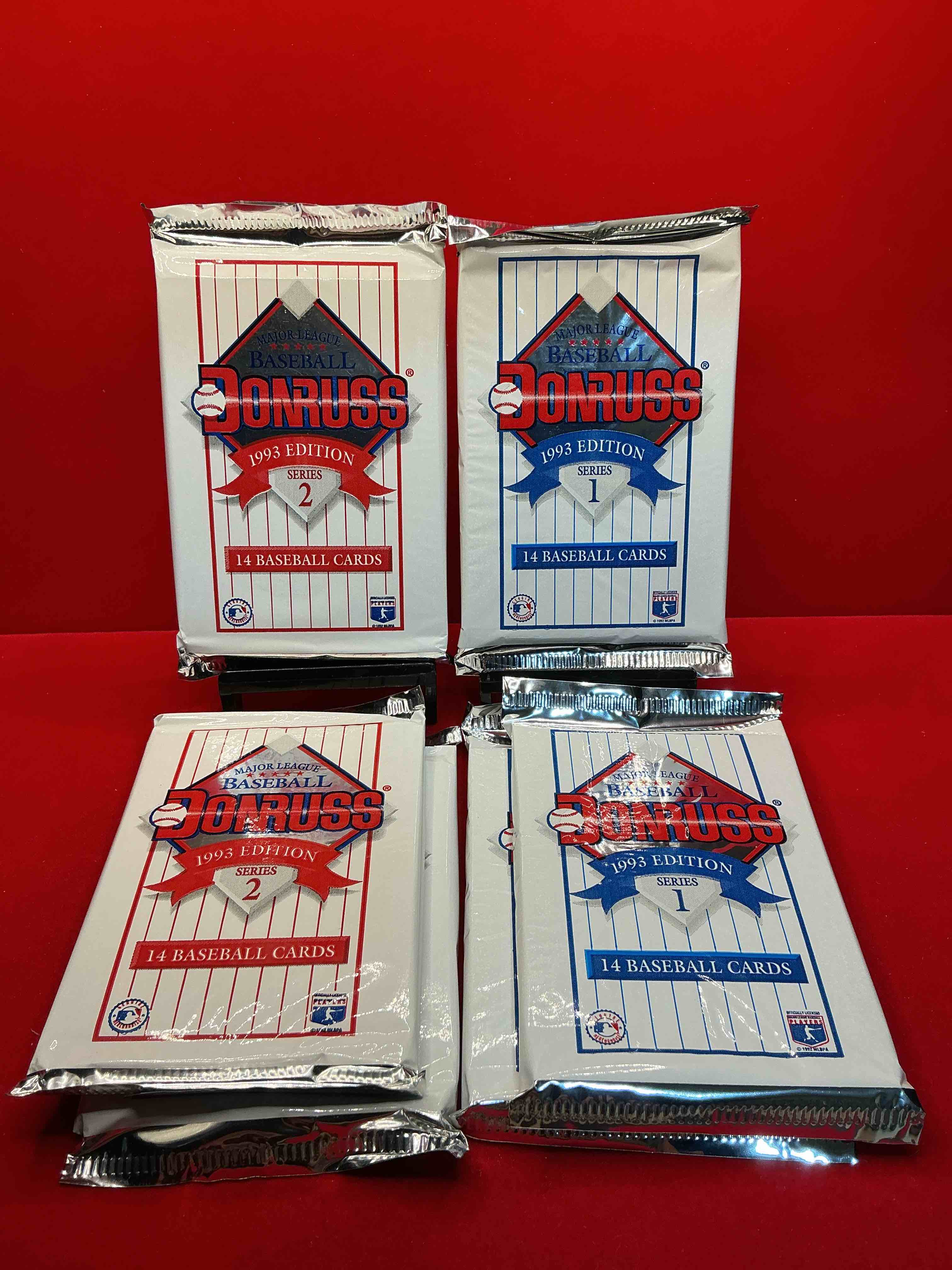 great year! 1993 donruss baseball unopened baseball card packs, series i & ii, direct from original sealed retail case! search for valuable rated rookie cards from chipper jones (psa 10 $150+) & mike piazza, early ken griffey jr. & so much more!