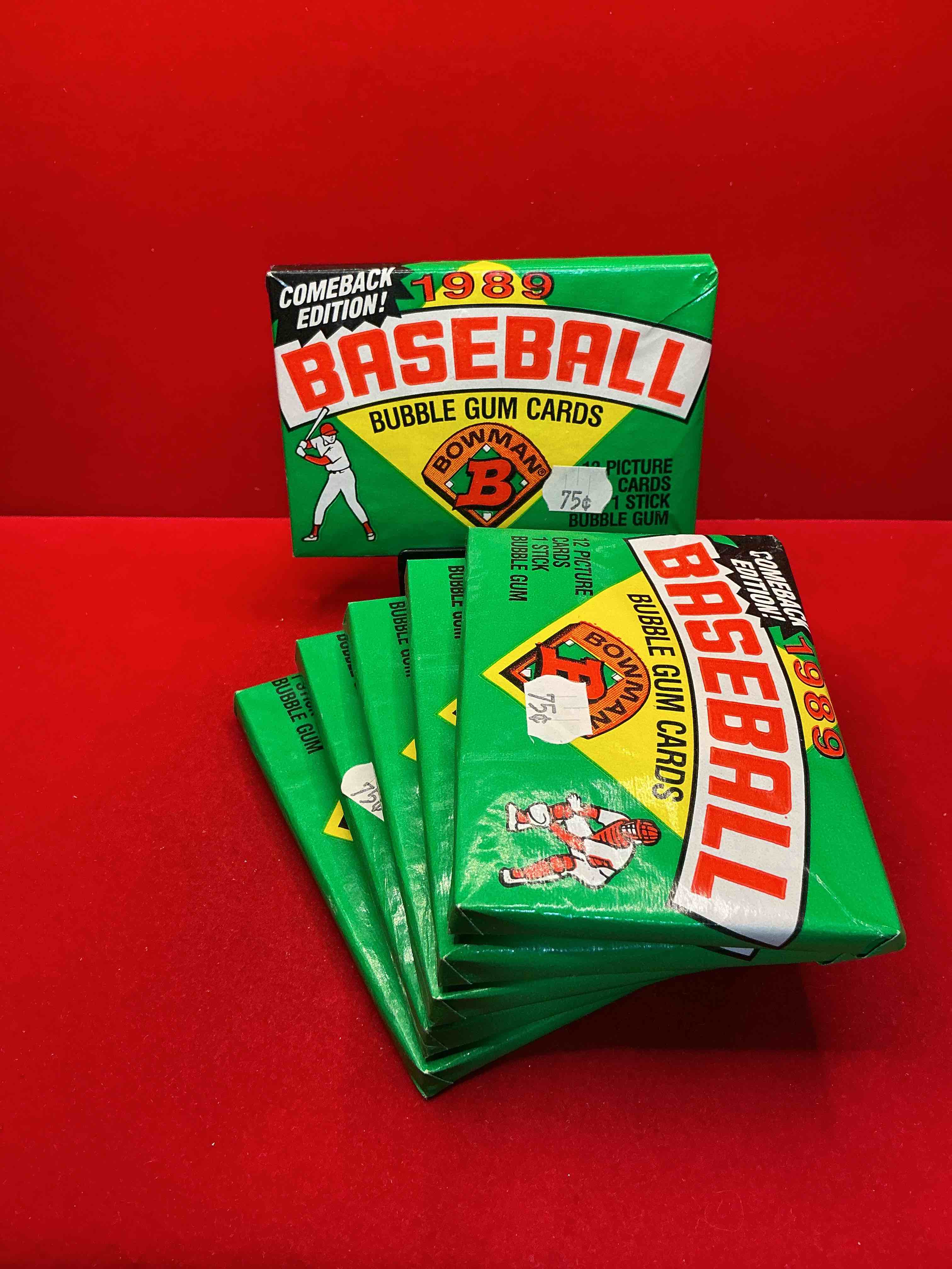 1989 bowman comeback edition baseball cards! direct from original box! search for ken griffey jr. rookie card & valuable bo jackson & nolan ryan cards!
