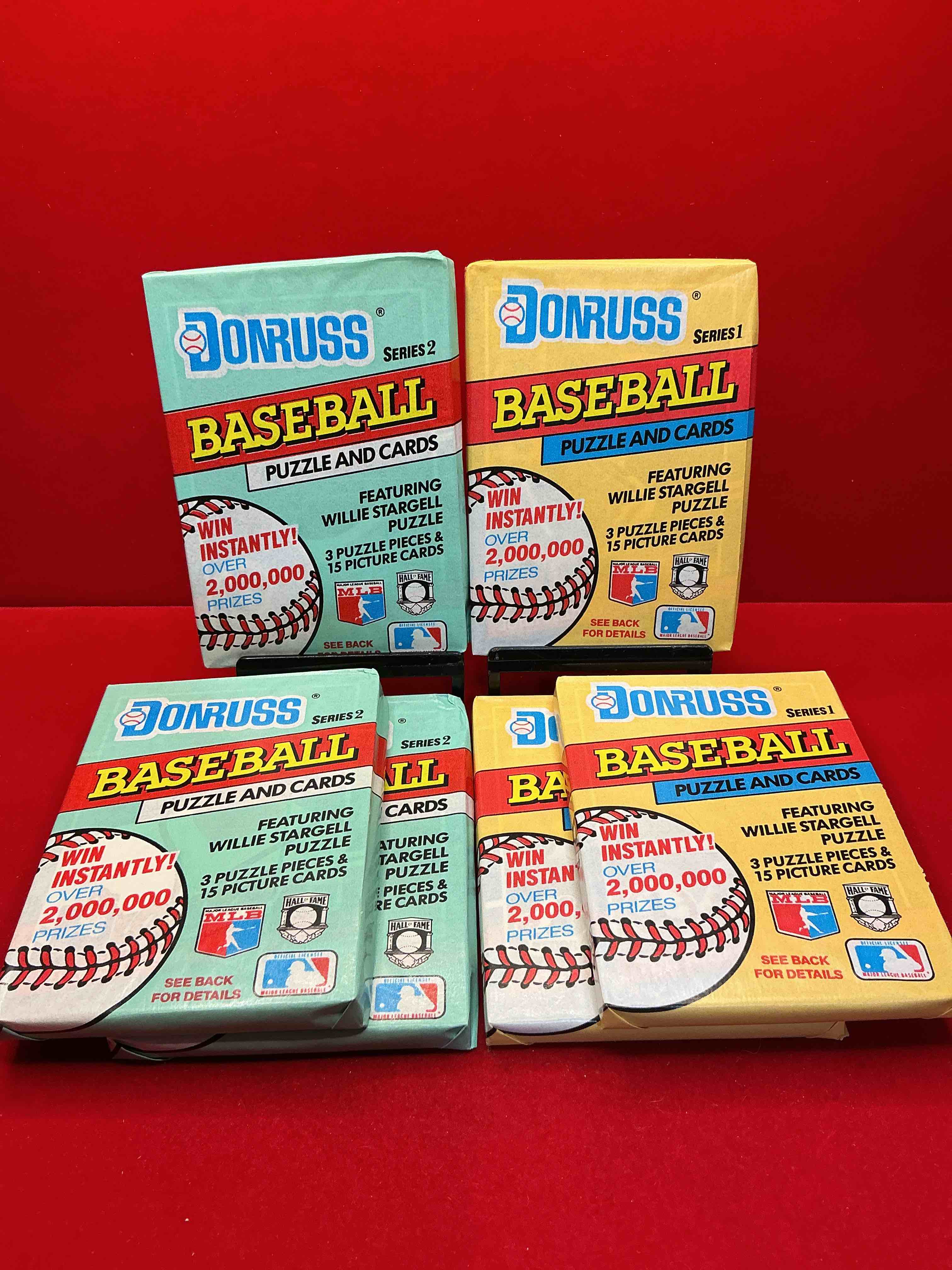 wow! 1991 donruss series 1 & 2 unopened baseball card wax packs! direct from original box! search for valuable ken griffey jr. sports trading cards!