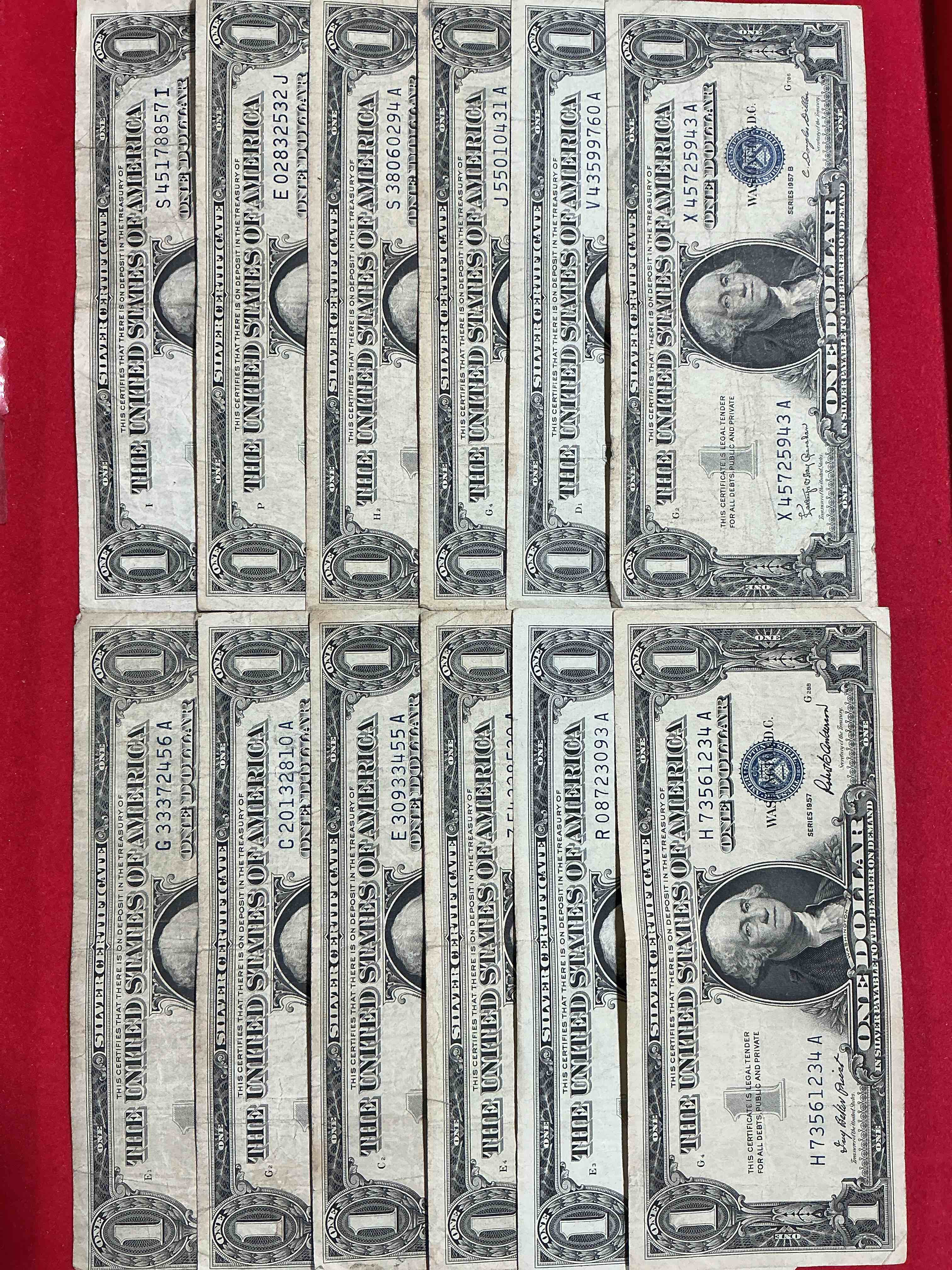 1957 & 1935 series silver certificates! did you know that prior to 1964 one dollar u.s. paper money was actually redeemable for silver dollars?! wow how times have changed! silver certificates were produced from 1878 to 1964 & are still considered legal tender at face value. here are gorgeous, circulated 1957 u.s. one dollar silver certificate, with highly collectible "blue seal!* own an awesome piece of history!