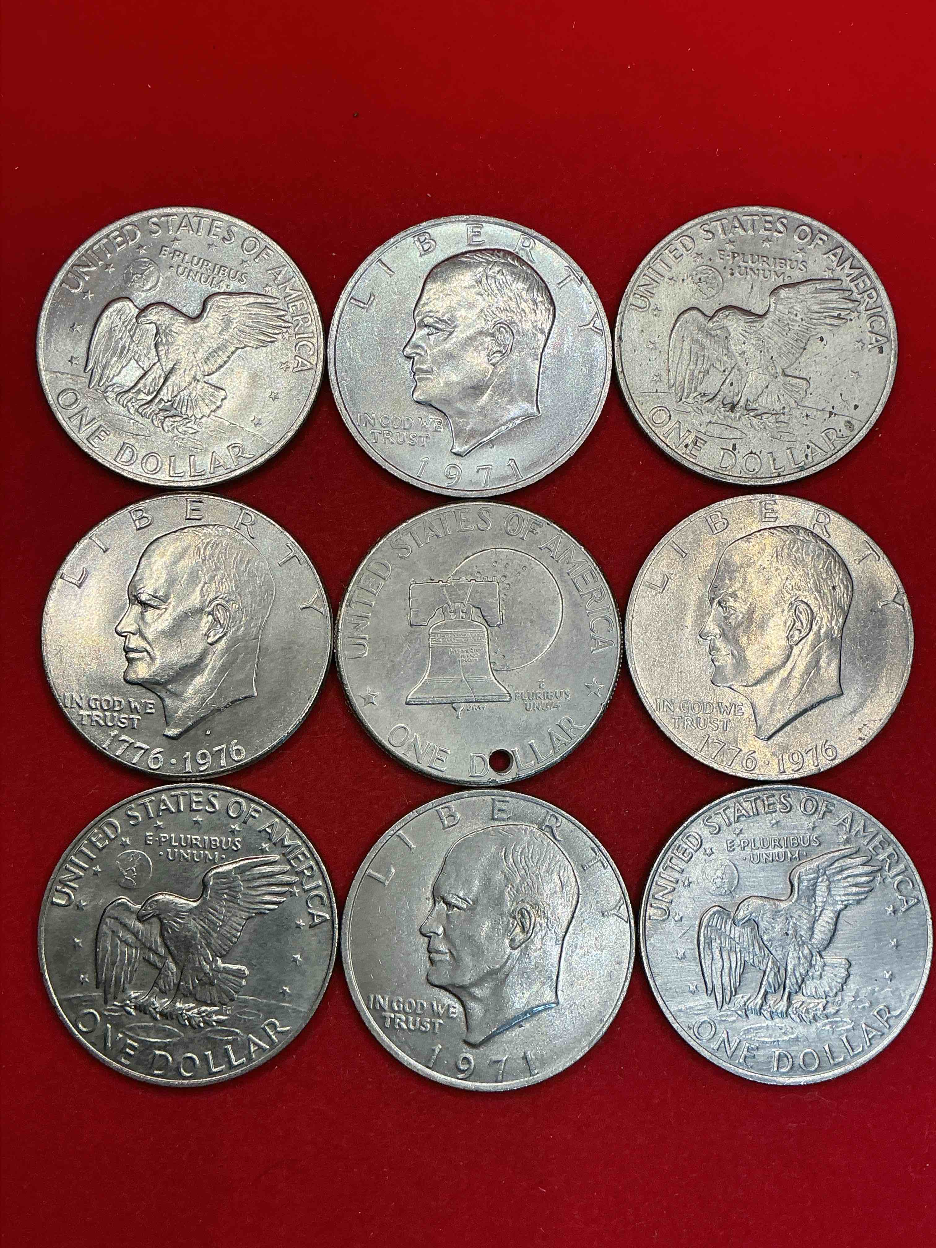 gorgeous eisenhower dollars! here are circulated “ike” dollars! up for auction are ike one dollar coins from different years! awesome ike dollars! even includes rare bicentennial 1976 edition