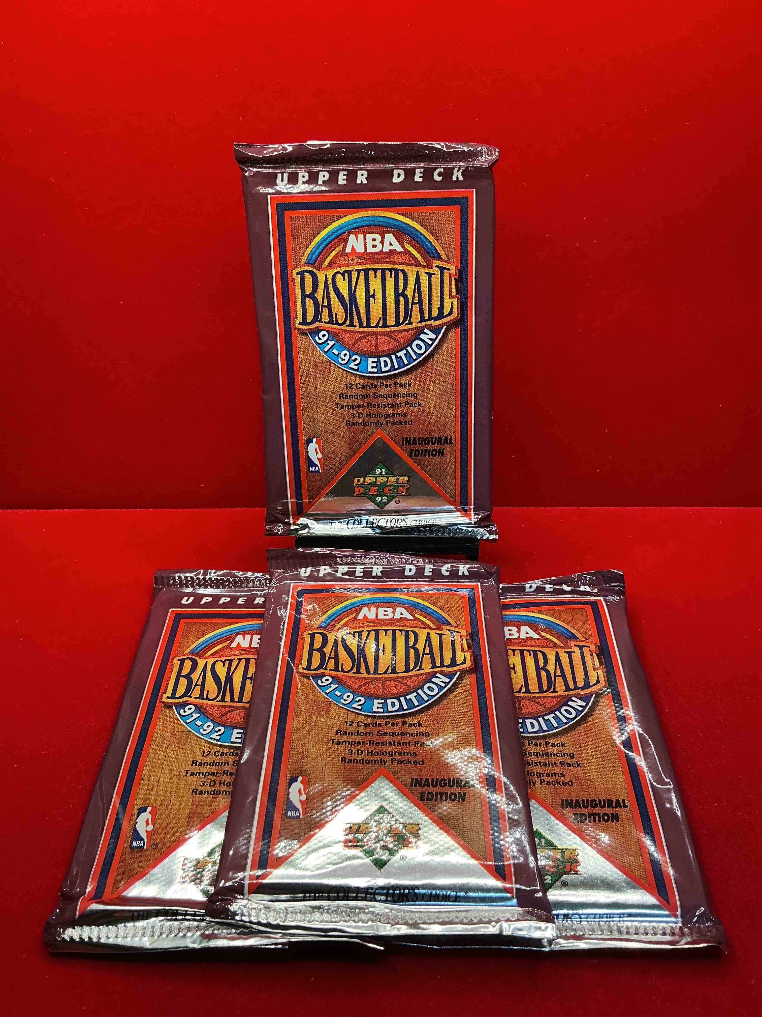 michael jordan?! 1991/92 nba upper deck inaugural edition basketball sealed sports card collectible pack, direct from original retail case! search for valuable michael jordan #44, magic vs. jordan card #34 & so many other cool cards! hard to find & drying up!