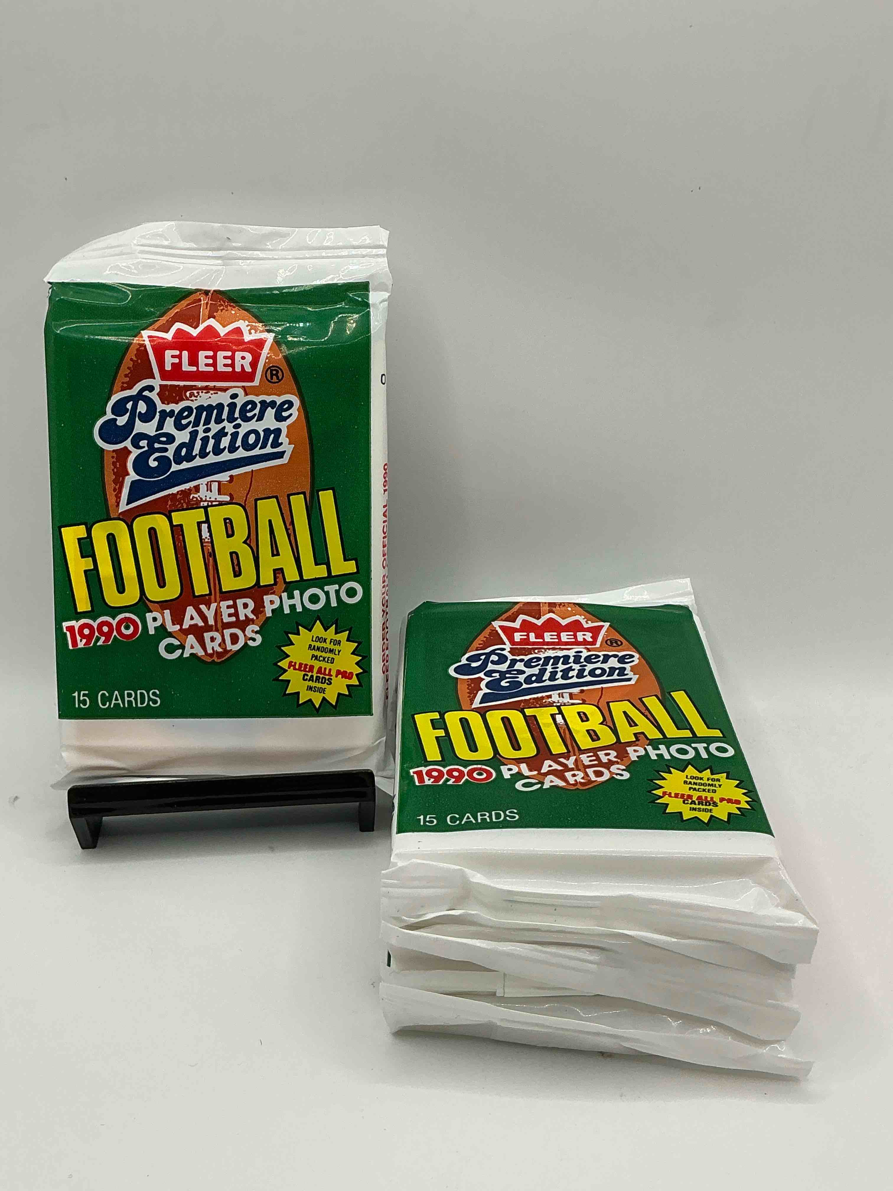 emmitt smith rookie!? 1990 fleer premier edition football unopened packs direct from original box! look for valuable emmitt smith rookie cards! let the search begin!