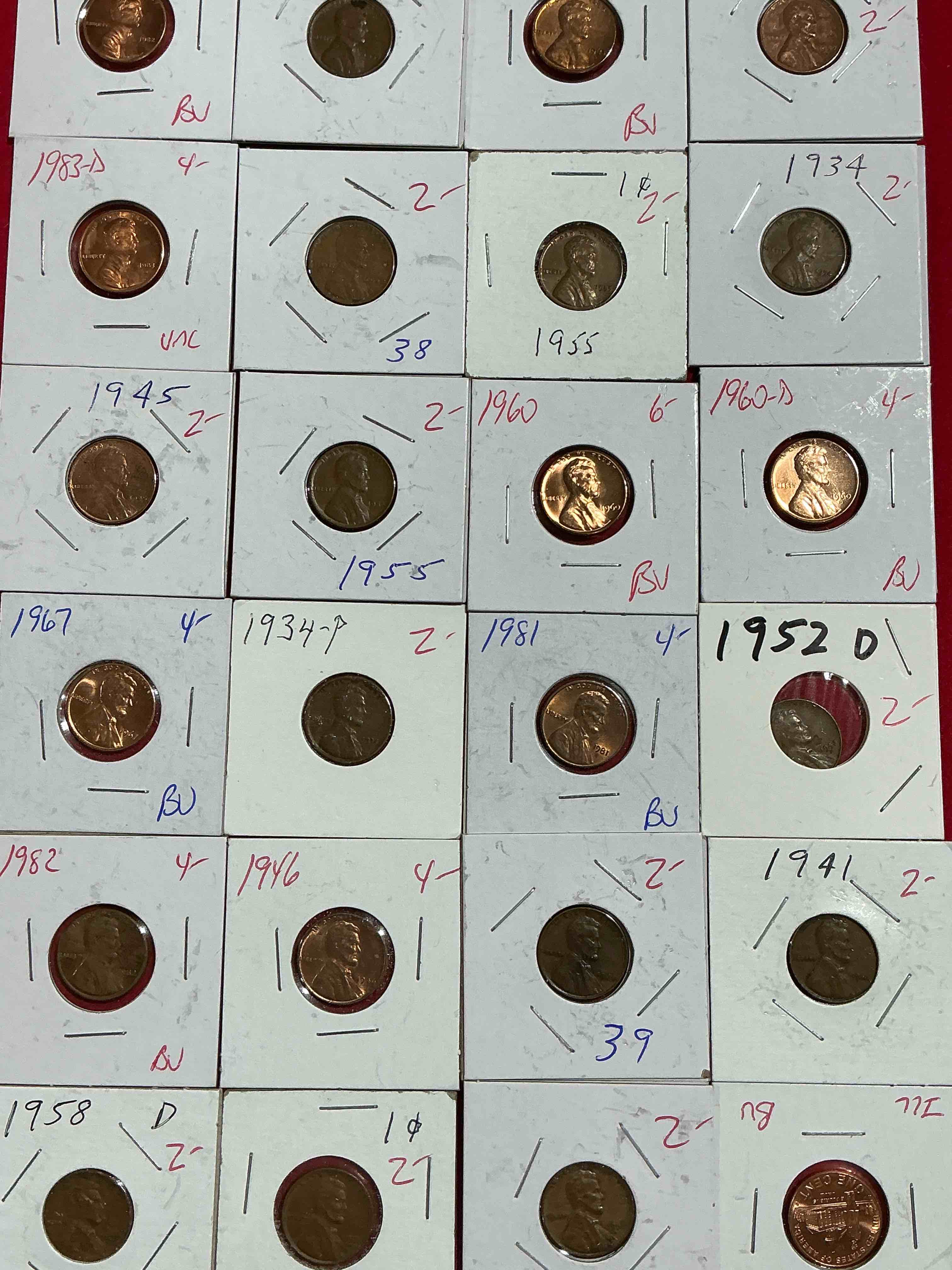 penny palooza closeout! wow! awesome pennies, vintage, antique, brilliant uncirculated & more galore! u.s. treasury has stopped making pennies forever... get ther while you can! check out this incredible closeout collectic of incredibly cool pennies spanning decades! bid is per coin/ltem & all coins encased for protection! a true smorgasbord collector's dream! each penny collection is unique & includes a mix of rare dates, multiple mint marks, antique, vintage, modern, uncirculated & more! disregard original price marks on pieces, this is a true auction closeout! an incredible opportunity for re-sellers & collectors!