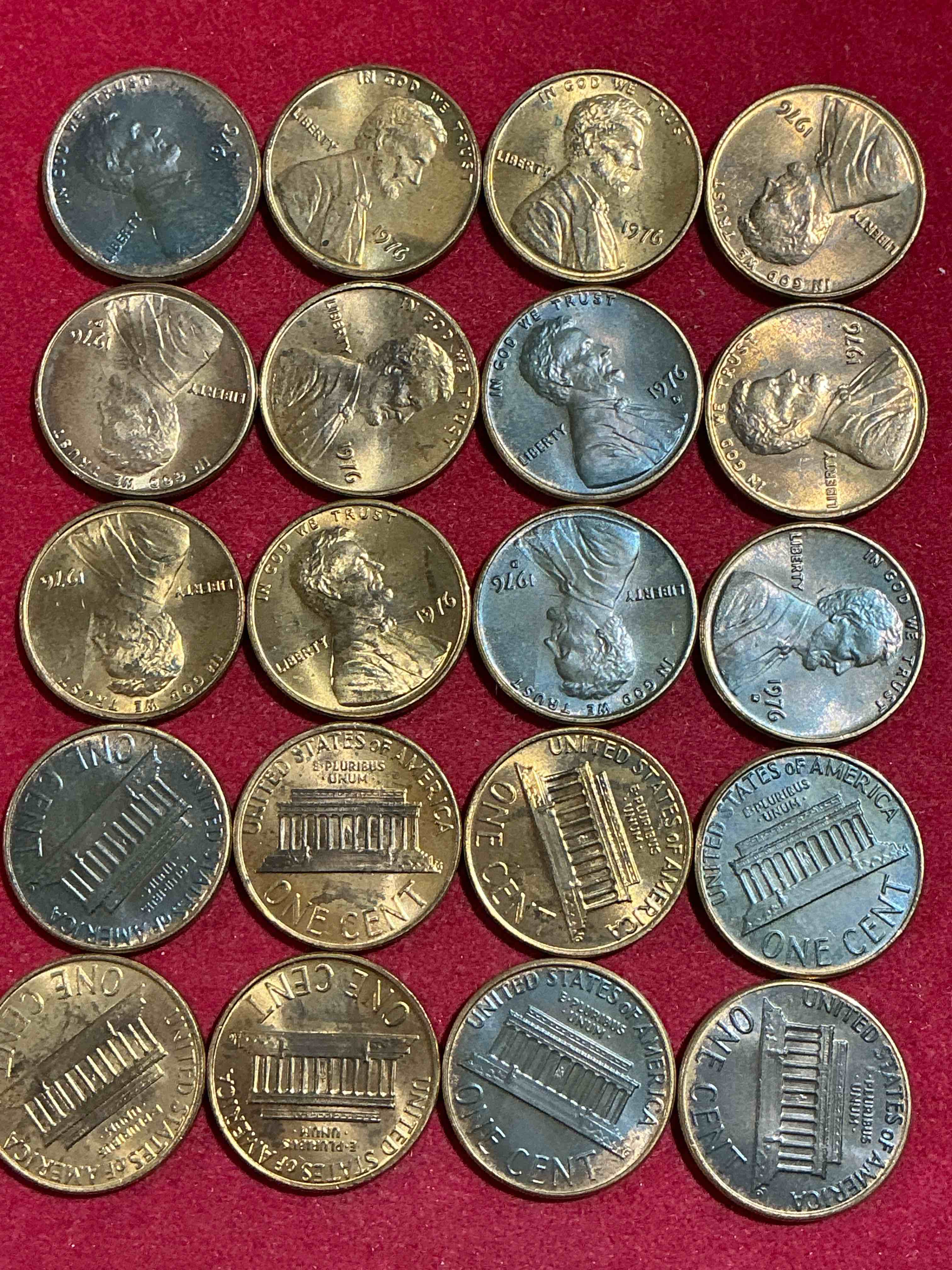 1976 brilliant uncirculated america 200 year anniversary pennies! celebrate america’s bicentennial with the unc brilliant 1976 pennies, direct from the original bank rolls! these pennies have not seen the light of day since 1976, wow! serious collector items!