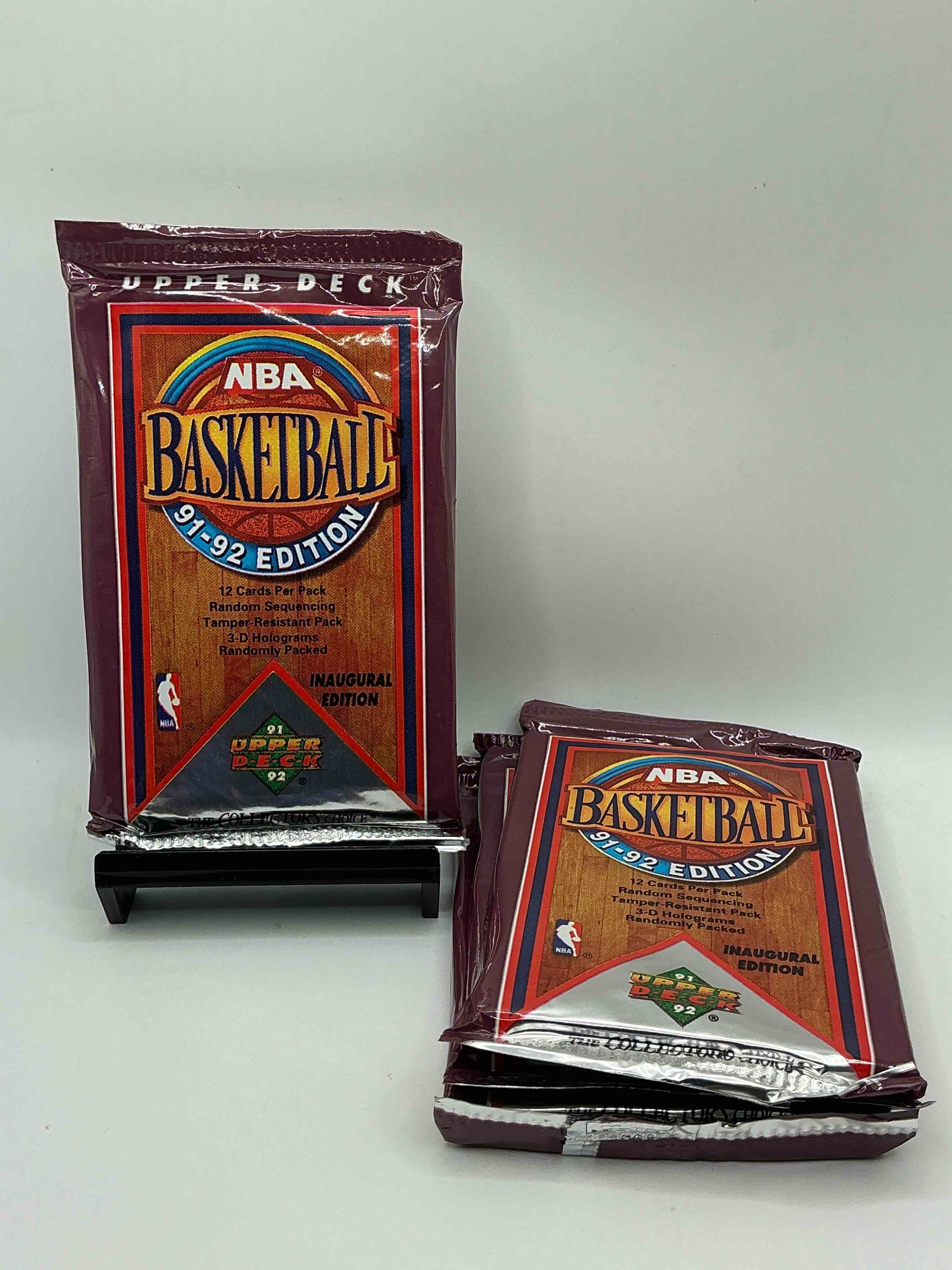 michael jordan?! 1991/92 nba upper deck basketball sealed sports card collectible pack, direct from original retail case! search for valuable michael jordan #44, magic vs. jordan card #34 & so many other cool cards! hard to find & drying up!