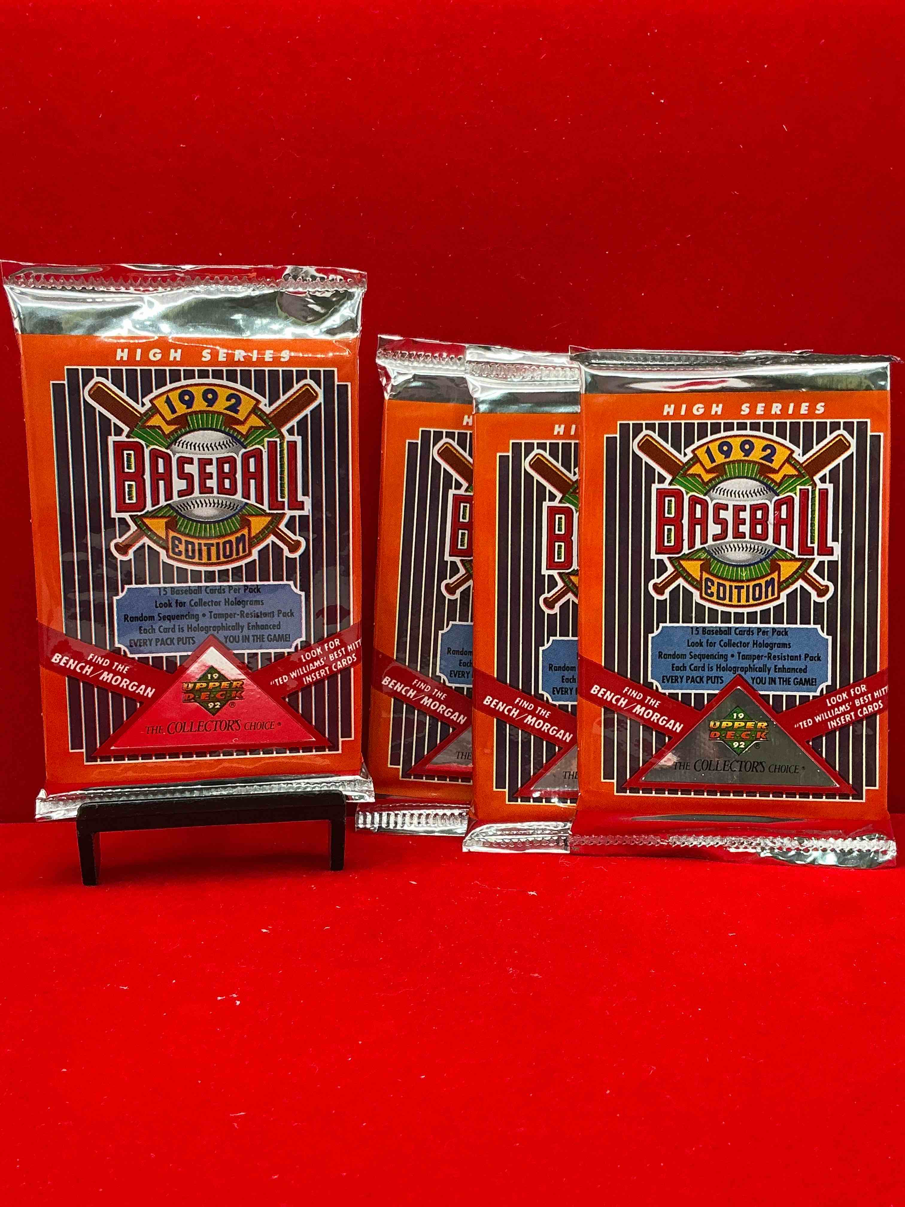 1992 upper deck baseball sealed sports & collectible card pack, direct from original sealed retail case! search for ultra rare & valuable ted williams & johnny bench signed insert cards as well as deion sanders, ken griffey jr., nolan ryan & so much more!