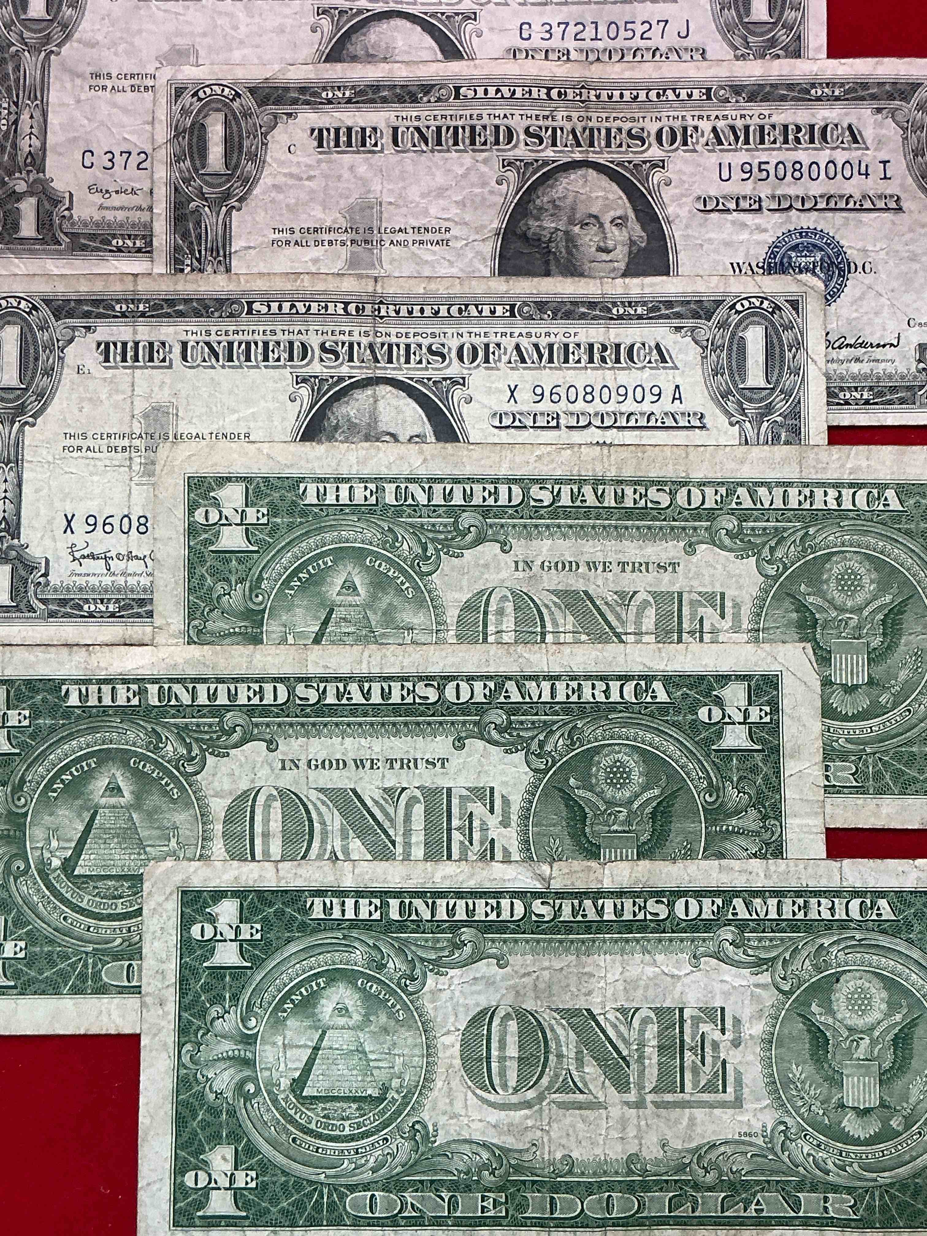 Condition photo showing New/Like New for 1957 & 1935 series silver certificates! did you know that prior to 1964 one dollar u.s. paper money was actually redeemable for silver dollars?! wow how times have changed! silver certificates were produced from 1878 to 1964 & are still considered legal tender at face value. here are gorgeous, circulated 1957 u.s. one dollar silver certificate, with highly collectible "blue seal!* own an awesome piece of history!