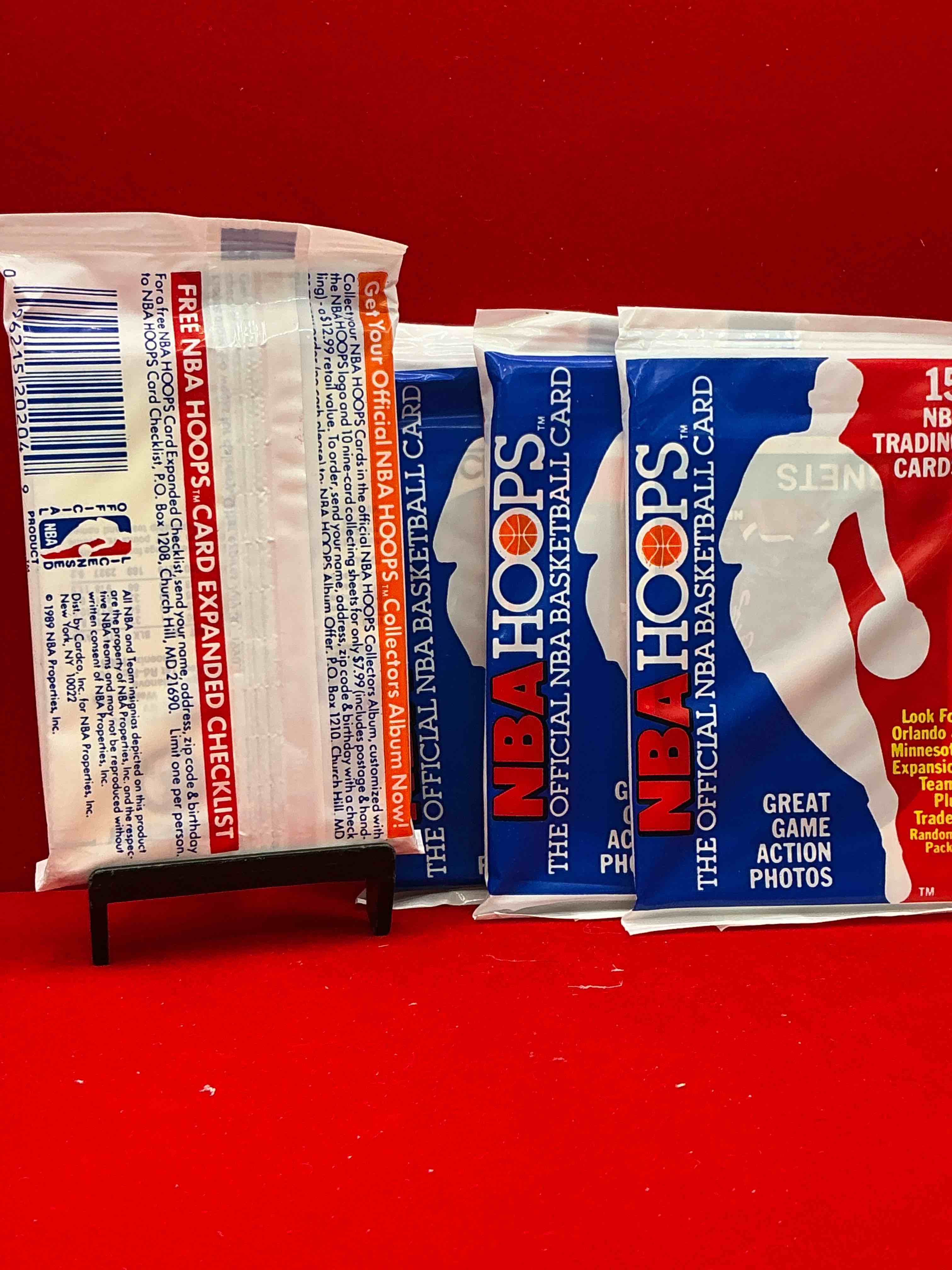 Condition photo showing New/Like New for 1989 wow valuable michael jordan?! getting very rare! 1989/90 nba hoops sealed pack, direct from original retail case! search for valuable michael jordan #200 (psa 10 value approx $200) & david robinson's only true rookie card #138 (psa 10 value $300) this year also has many other iconic cards from magic johnson, larry bird & too many others to list 1989 nba hoops has exploded in the collector market as it's the first year of nba hoops production, & only one of two sets produced in 1989 don't miss out, getting very rare!
