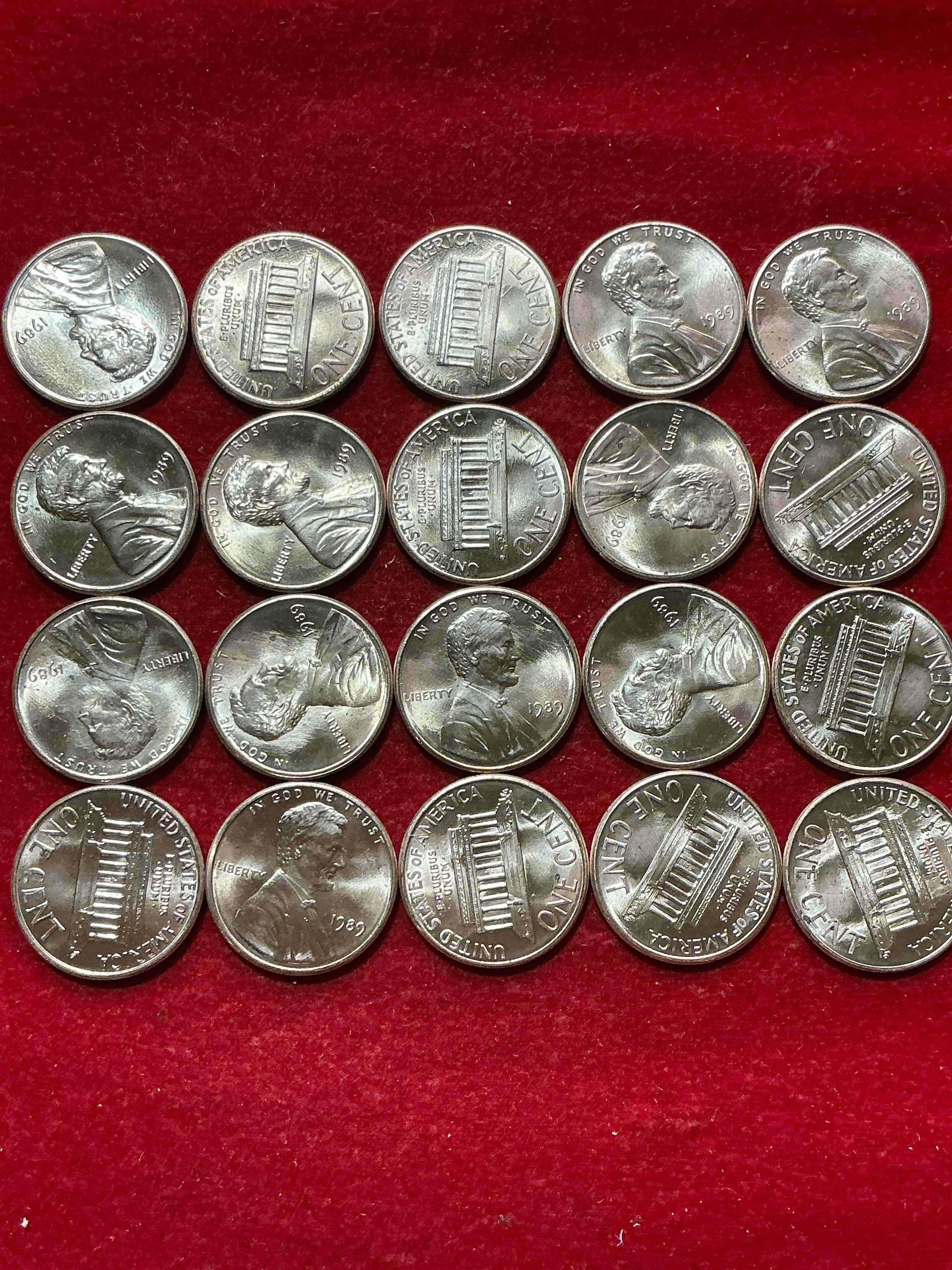 Condition photo showing New/Like New for 1989 brilliant uncirculated world wide web era pennies! 1989 is the year the world wide web was born! own these brilliant unc 1989 pennies, direct from original bank rolls! serious collector items from one of the most consequential years in history!